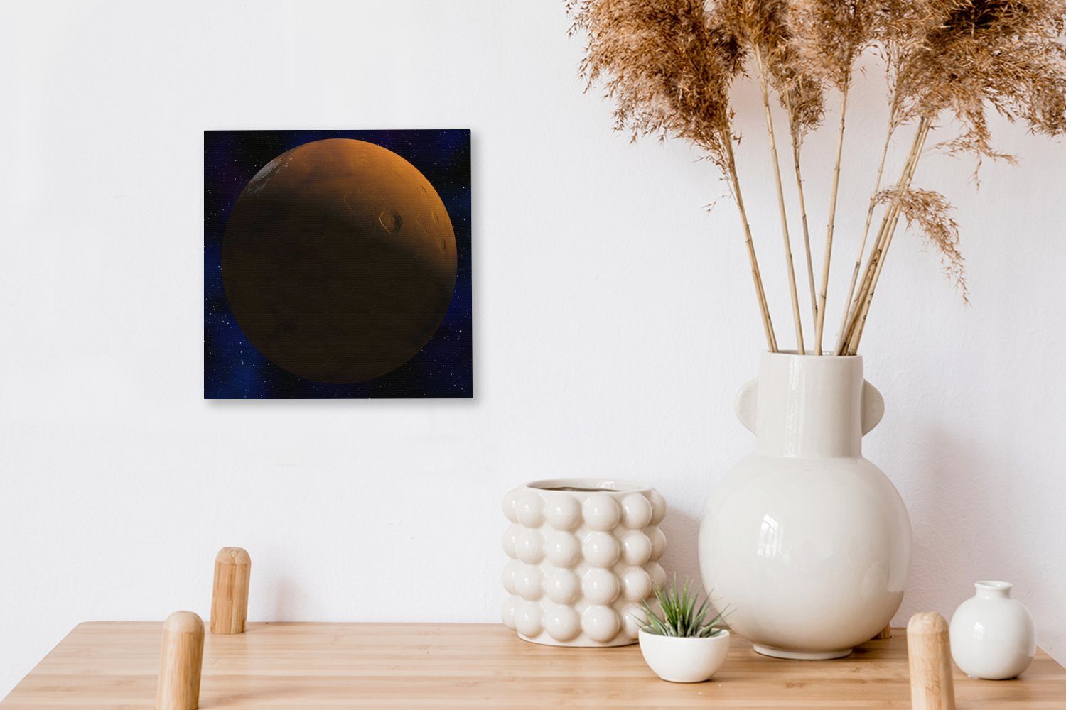 Hintergrund, St), für dunklen OneMillionCanvasses® (1 Bilder Leinwandbild einem Leinwand Schlafzimmer Mars Wohnzimmer vor