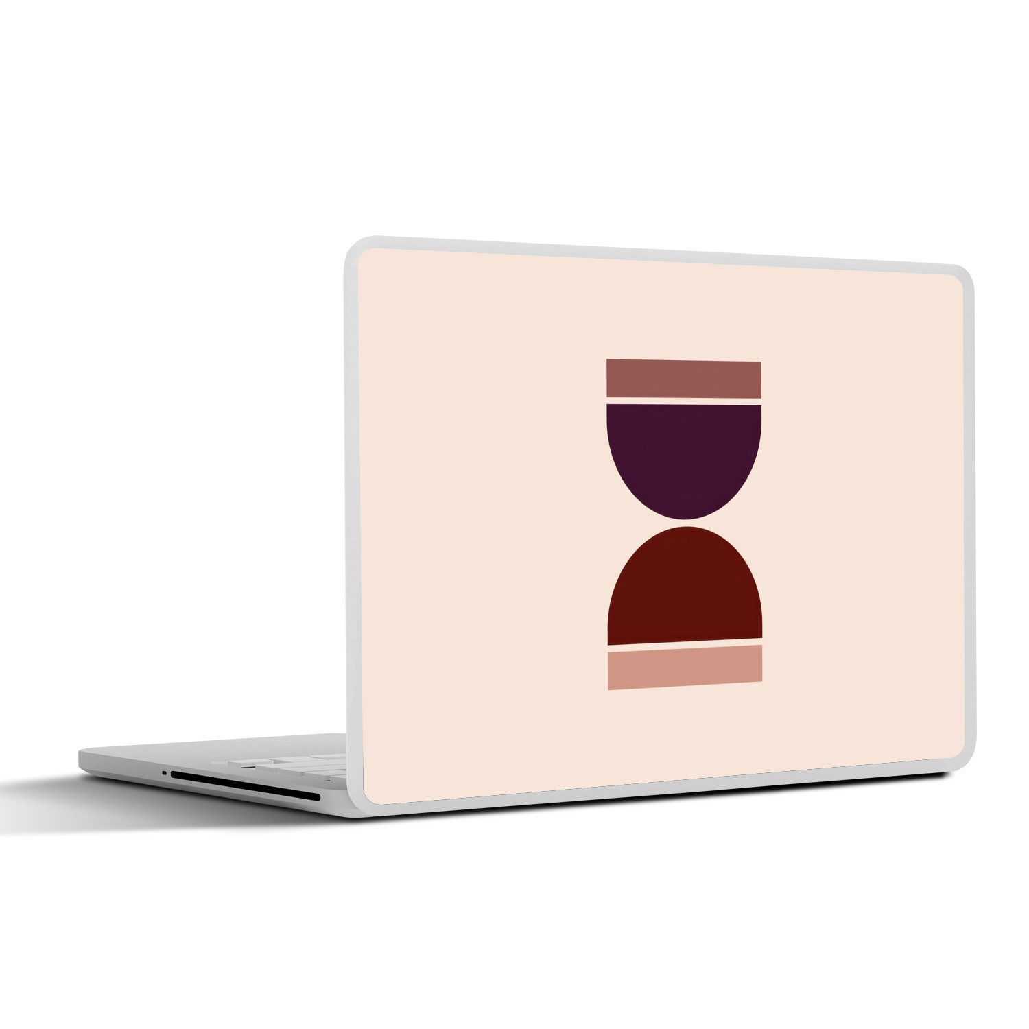 MuchoWow Laptop-Aufkleber Sanduhr - Symmetrisch - Rot - Lila, (1tlg), Laptop Folien Cover, Aufkleber, Sticker, Schutz vor Kratzern, 30x21 cm