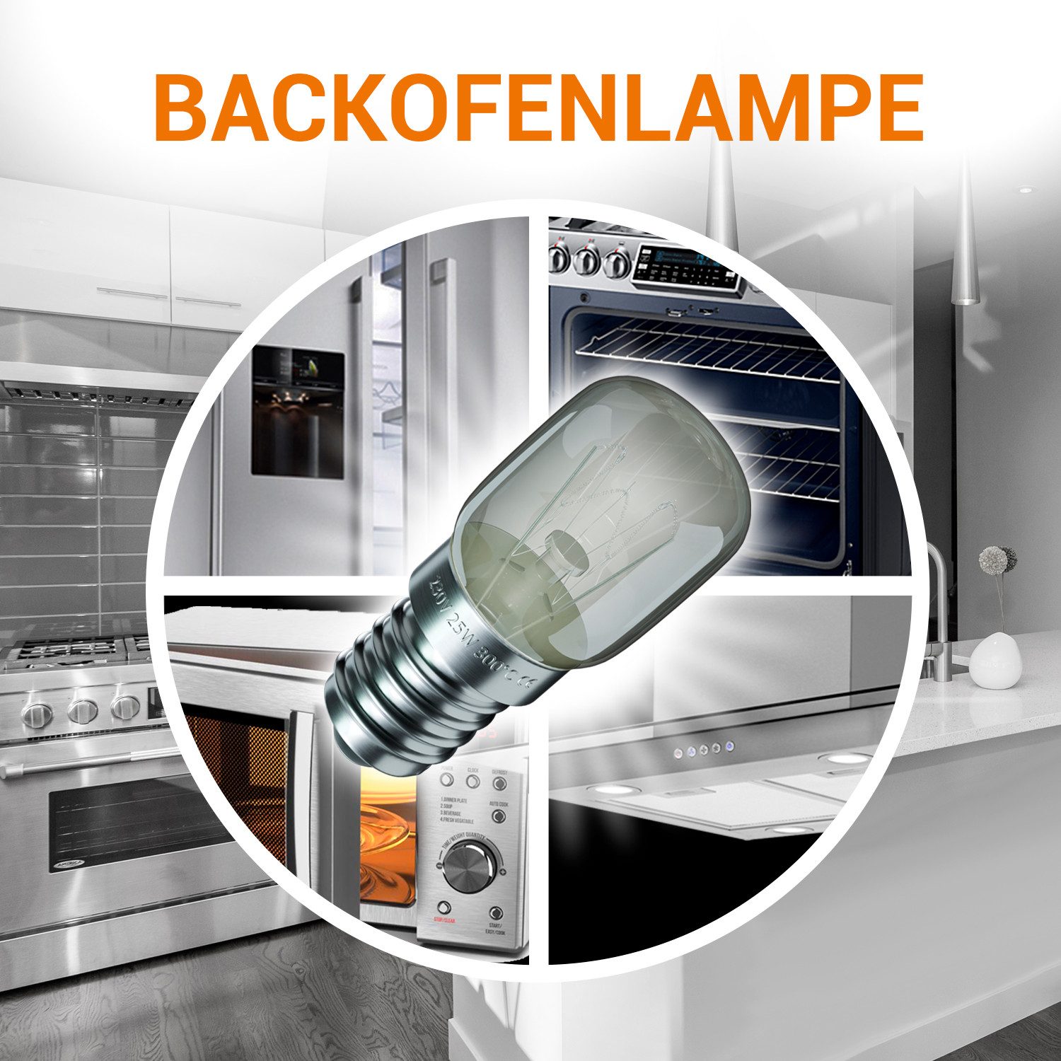 VIOKS Spezialleuchtmittel Backofenlampe E14 25W 220V 300° Glühlampe, 1 St., günstig online kaufen