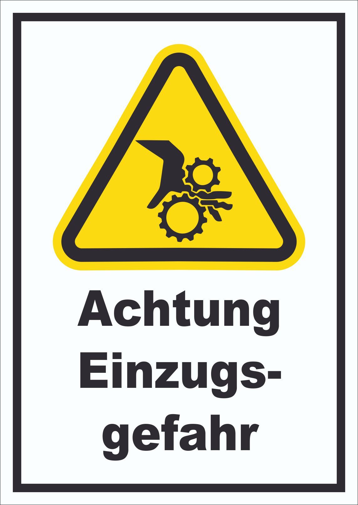 HB-Druck Hinweisschild Achtung Einzugsgefahr, wetterfest, stabil, UV-beständig, kratzfest