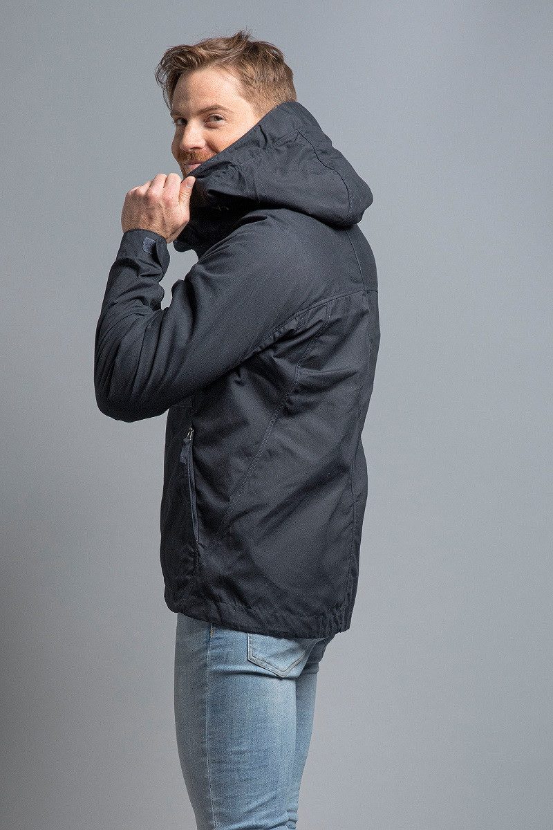 TATONKA® Funktionsjacke Übergangsjacke Jesper Hooded aus Baumwollmischgewebe dunkelblau Herren