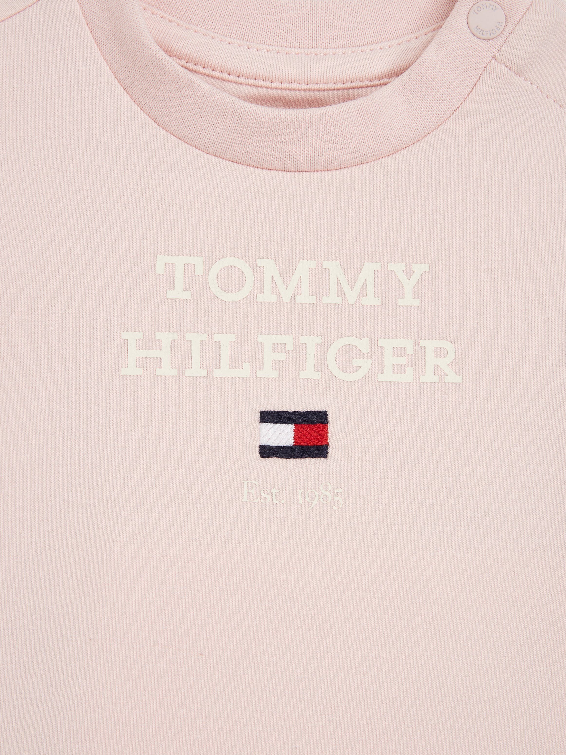 BABY Hilfiger TH LOGO Tommy Logoschriftzug Whimsy TEE mit Langarmshirt Pink L/S