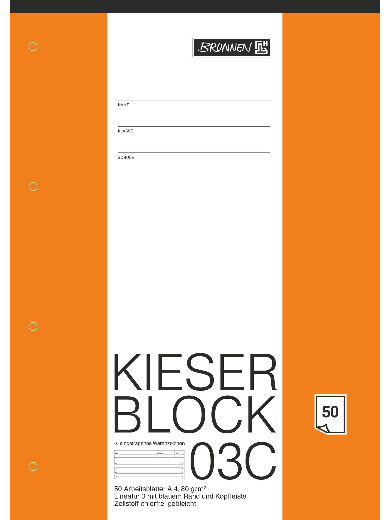 Baier & Schneider Collegeblock Schreibblock A4 Lineatur 3 50 Blatt