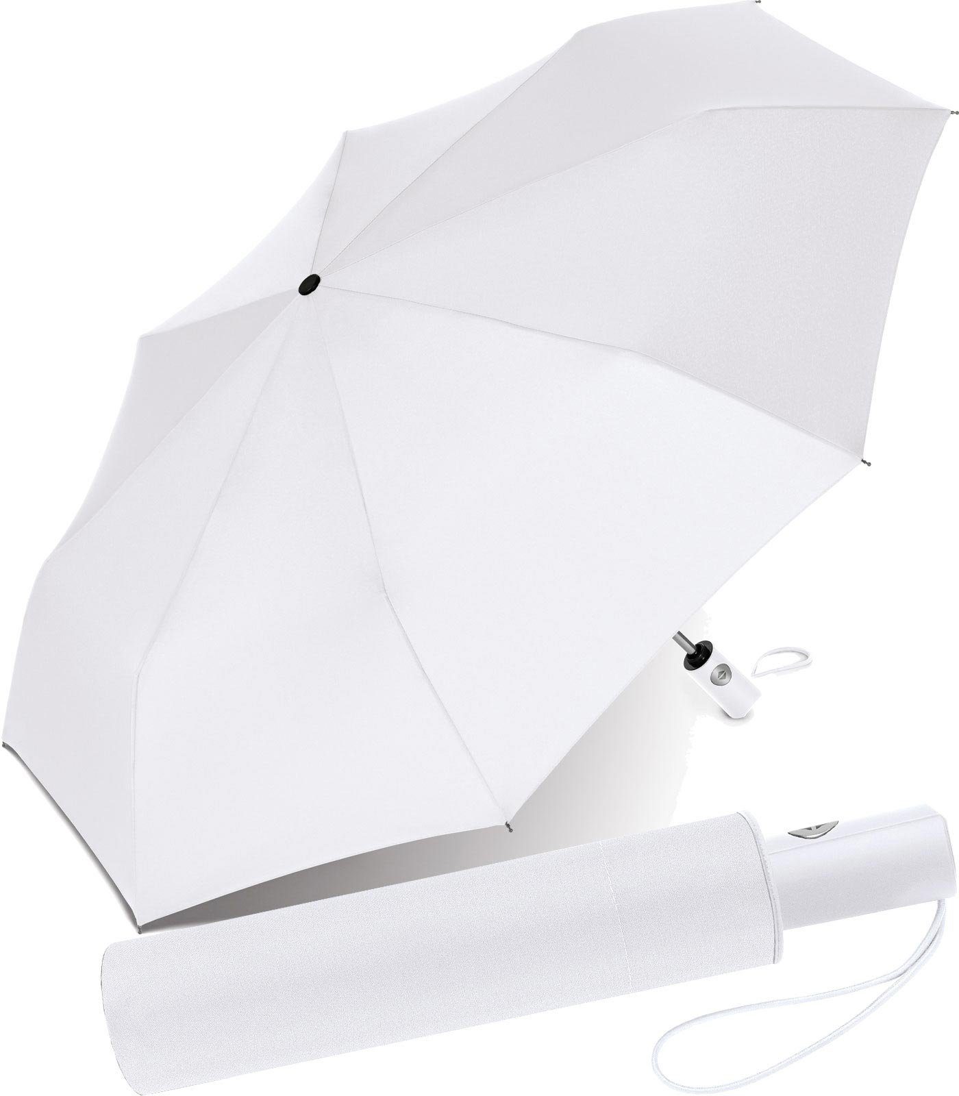 RS-Versand Taschenregenschirm schöner stabiler Regenschirm mit Auf-Zu-Automatik, für Damen und Herren, in vielen modischen Farben weiß | Taschenschirme