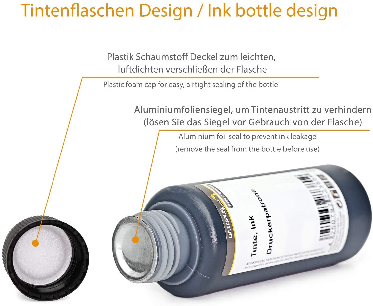 OCTOPUS Fluids PureInk Nachfülltintenset für HP 300, HP 920 vier Farben Nachfülltinte (für HP, 4x 100 ml)
