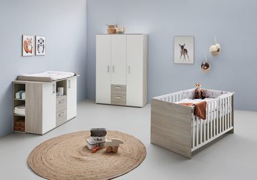 Lüttenhütt Babyzimmer-Komplettset Geert, (Set, 4-St., Kinderbett, Regal, Schrank, Wickelkommode), Made in Germany; mit Kinderbett, Regal, Schrank und Wickelkommode