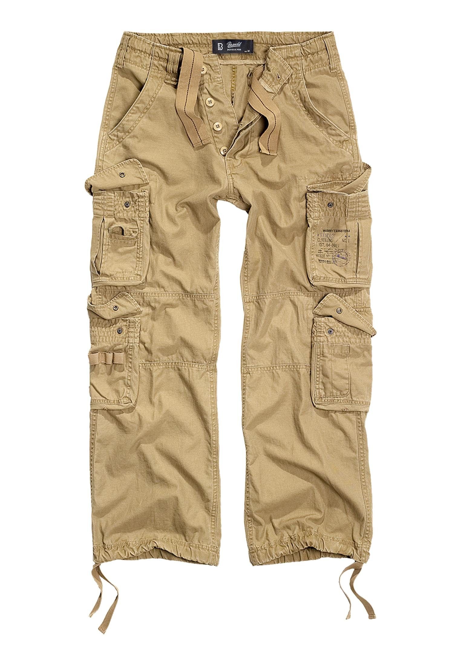 Vintage (1-tlg) Cargo Brandit Herren beige Cargohose Pants