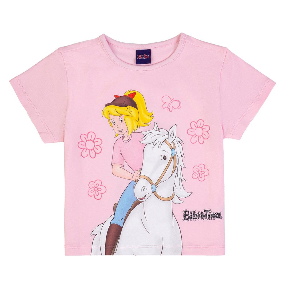 Bibi & Tina T-Shirt Bibi und Tina Top Kurz T-Shirt Sabrina Blumen ballerina rose (1-tlg)