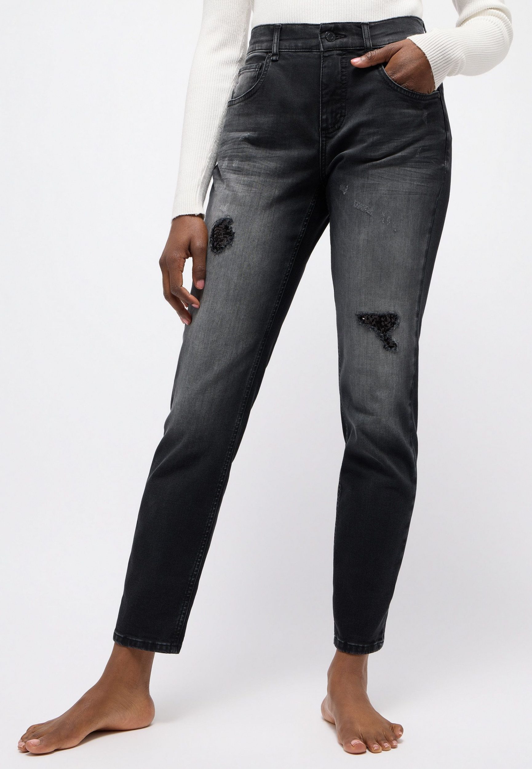 ANGELS Destroyed-Jeans - Jeans - lässige Damenjeans - BOYFRIEND SEQUIN günstig online kaufen