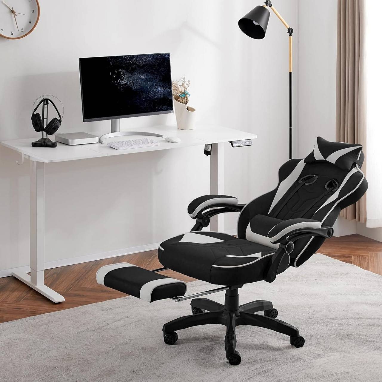 Woltu Gaming-Stuhl (1 St), Bürostuhl ergonomisch, Leathaire-Stoff günstig online kaufen