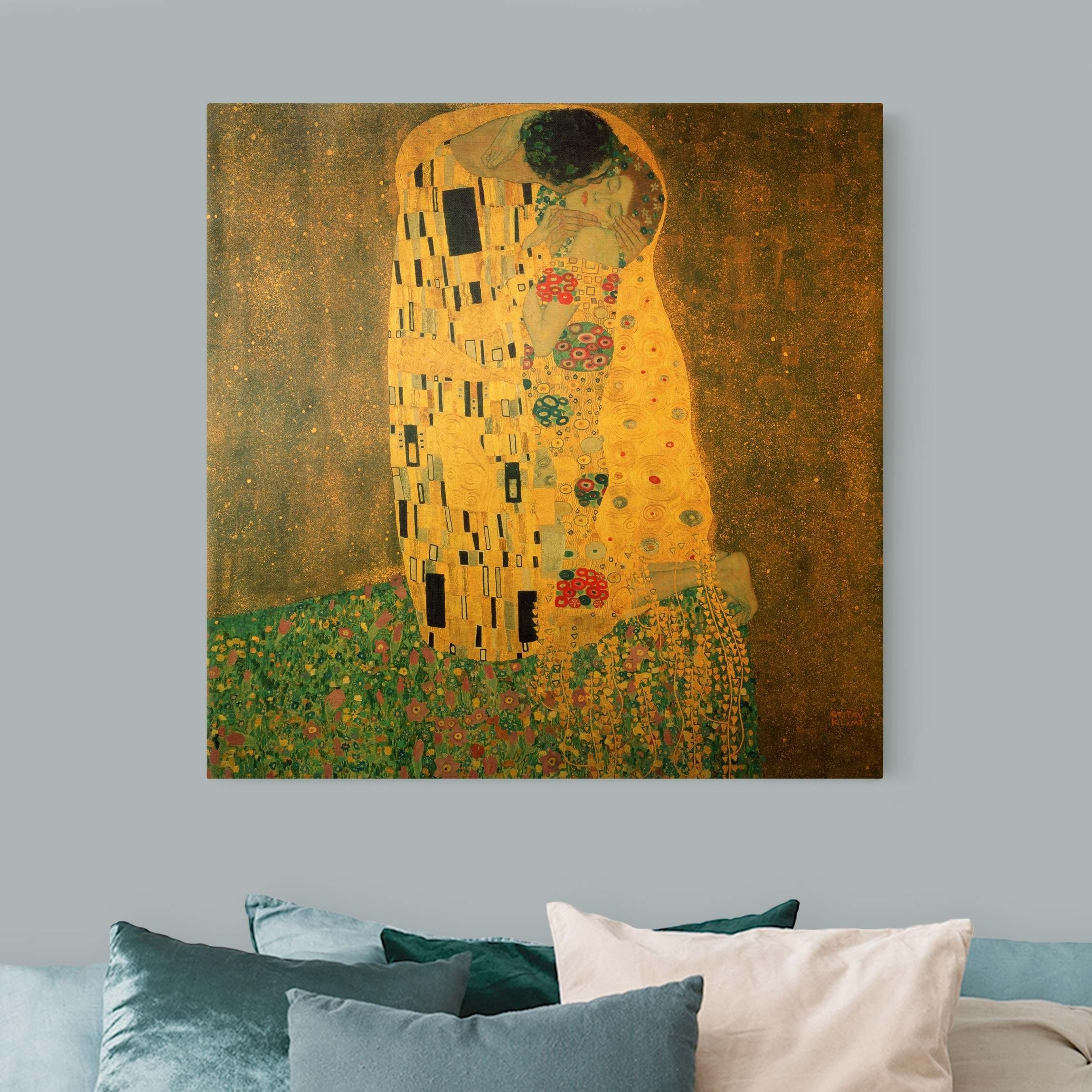 Bilderdepot24 Leinwandbild Kunstdruck Jugendstil Gustav Klimt Der Kuß gold Bild auf Leinwand XXL, Kunst & Malerei, Bild auf Leinwand; Leinwanddruck in vielen Größen