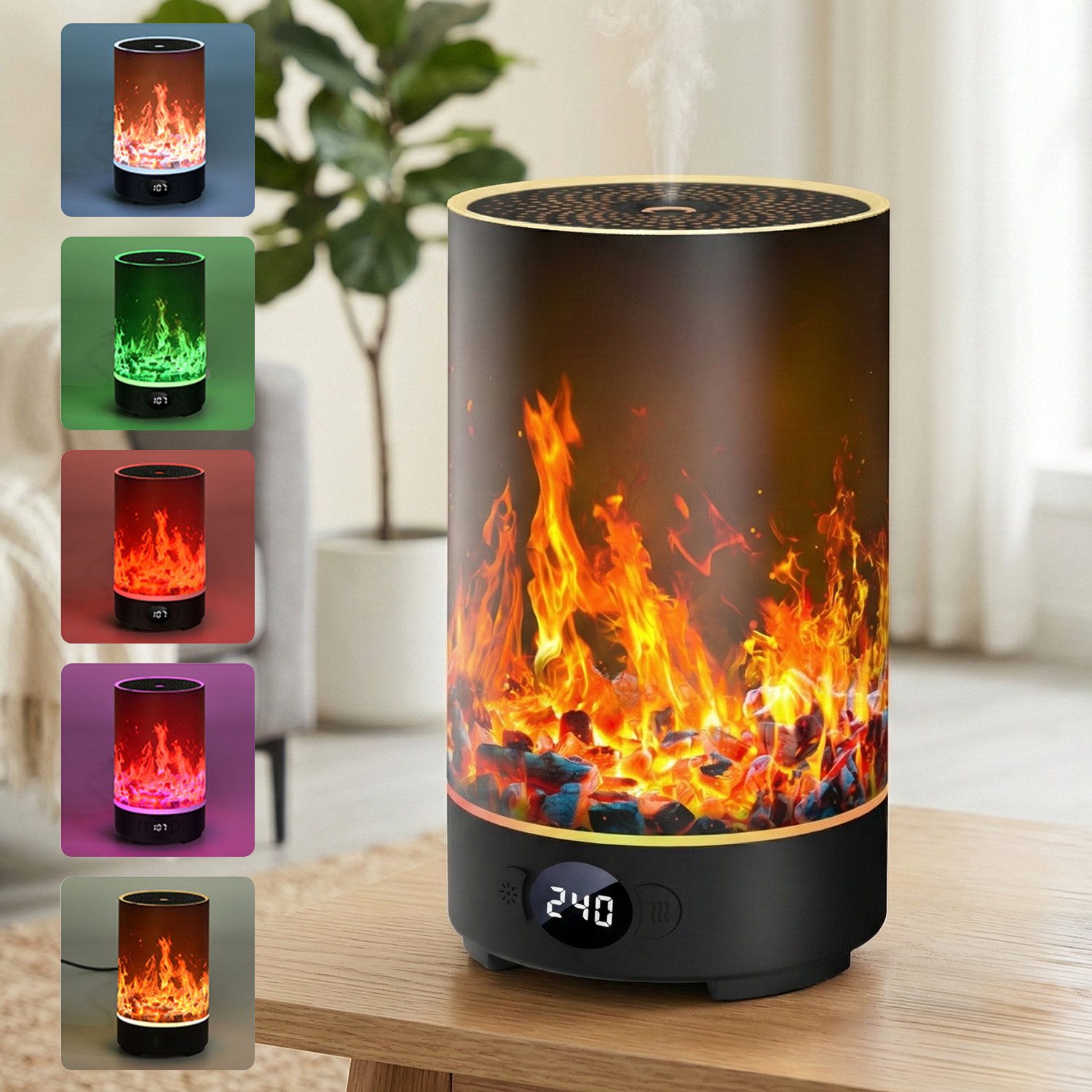 Rosnek Luftbefeuchter Aroma Diffuser mit Ultraschall, Timer & LED Licht, 200ml 2-in-1 Duftdiffusor für ätherische Öle & Air Humidifier