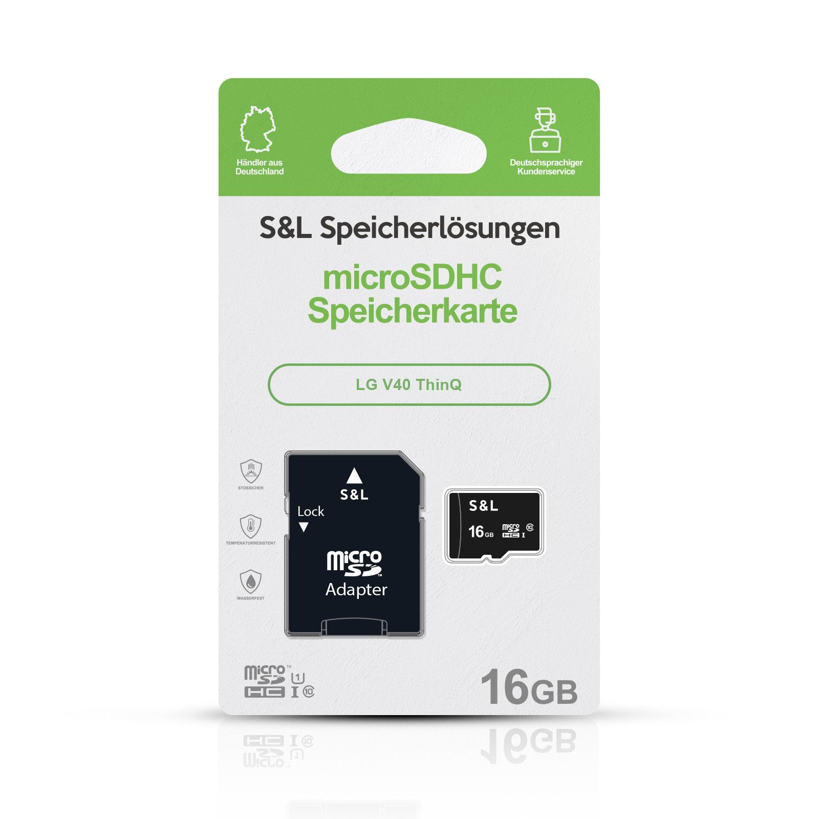 Tec-Expert microSD Karte S&L für LG V40 ThinQ Speicherkarte (16 GB, Class 10, microSDHC)