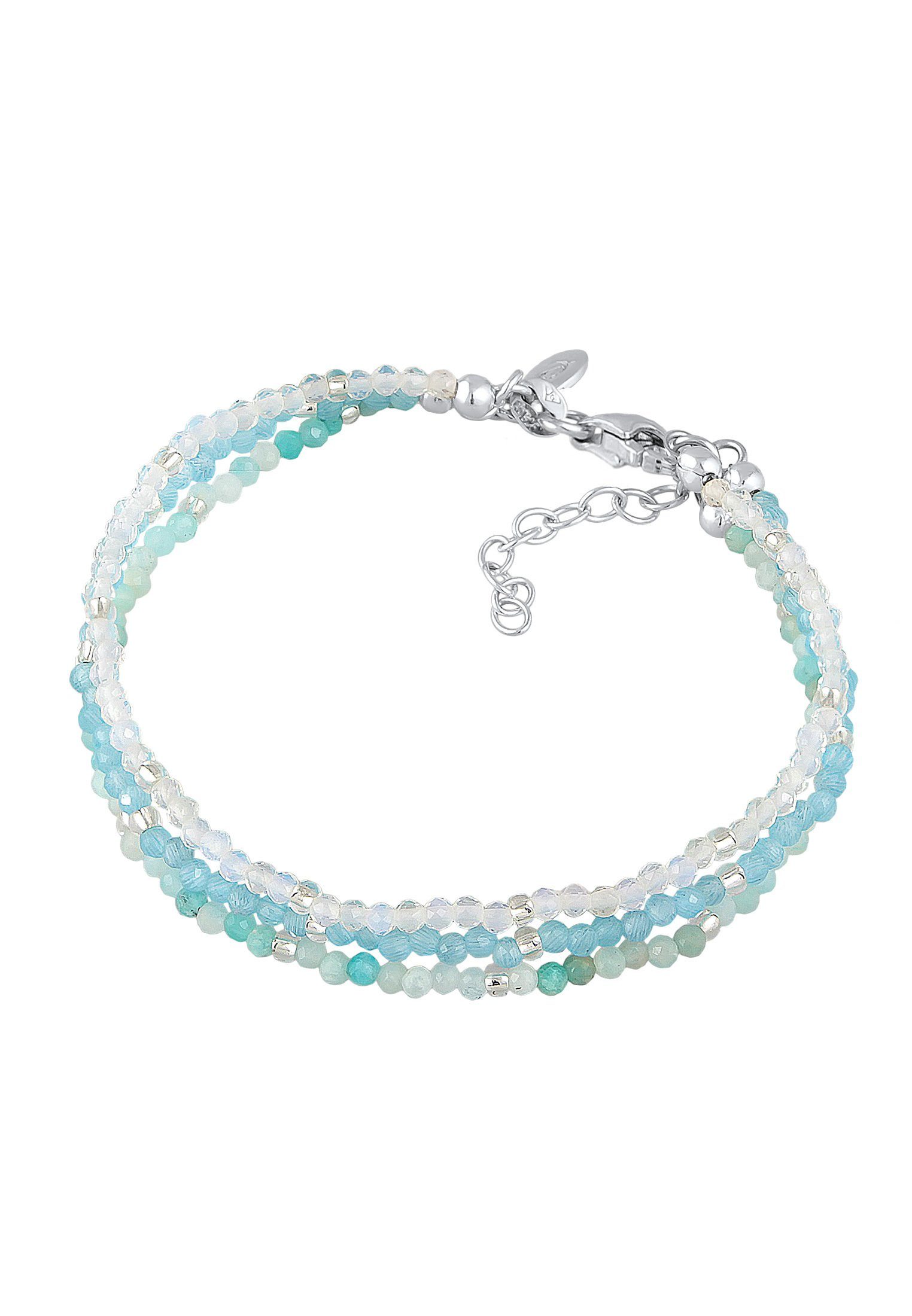 Elli Premium Armband Edelstein Glasperlen 3-reihig 925 Silber (kein Set, 1-tlg)