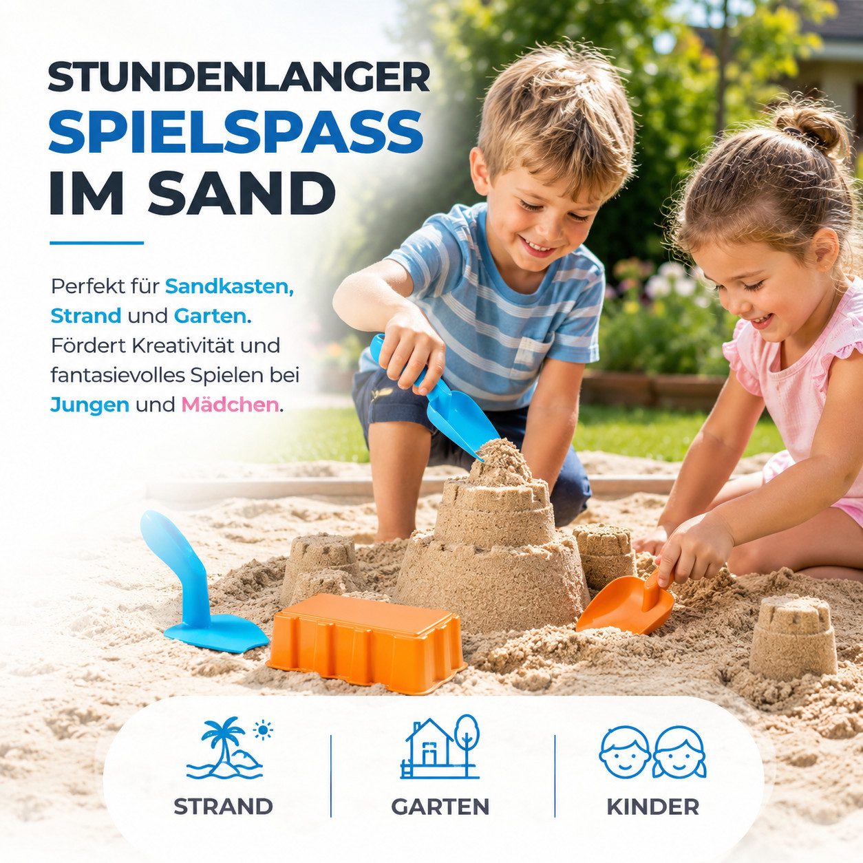 TK Gruppe Sandform-Set Sandspielzeug-Set aus Kunststoff, 4-, 9- oder 11-teilig – Bild 2 von 5