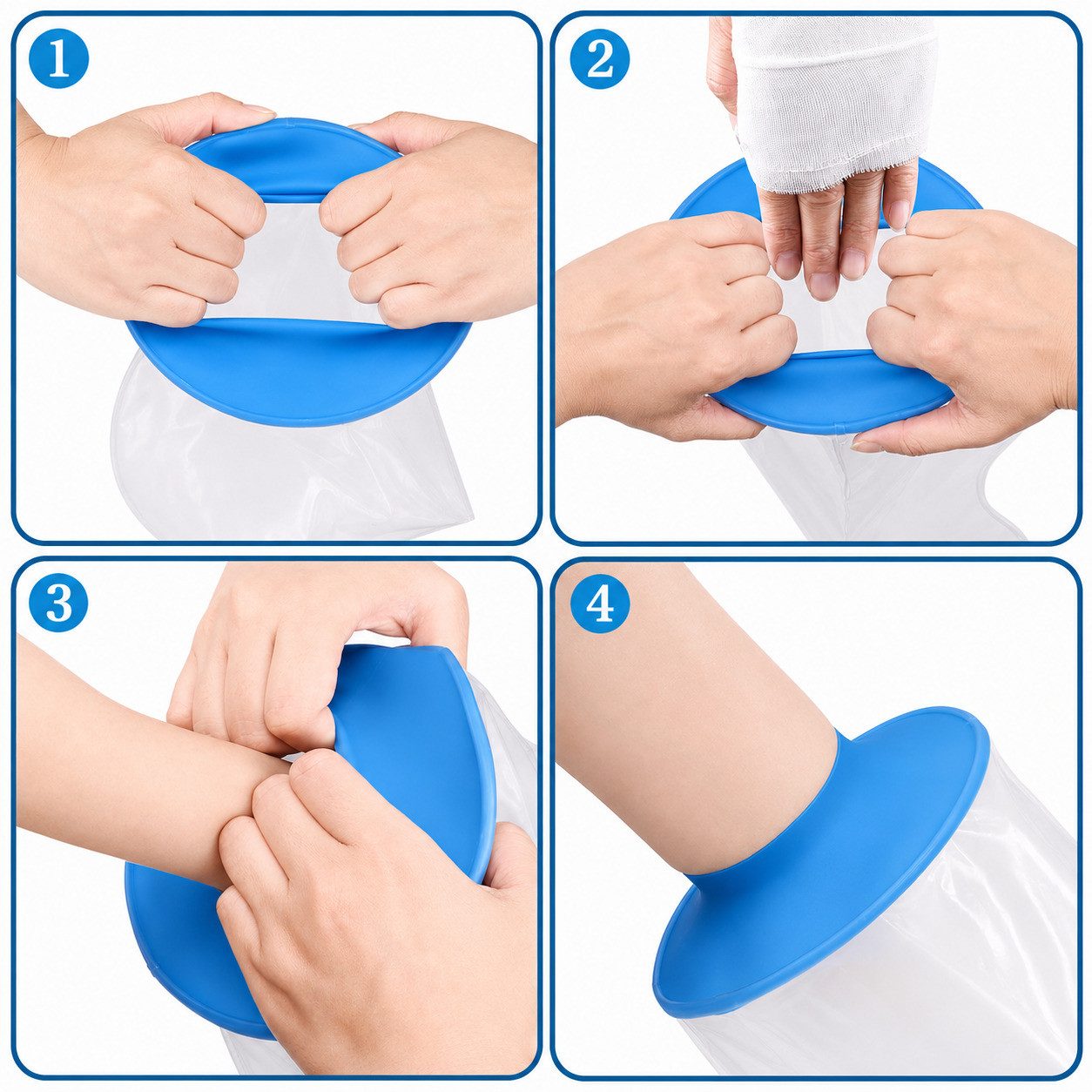 COOL-i ® Protektorenjacke Duschschutz für Arm & Bein, Beine mit Antirutschpads, Wasserdichte Schutzhülle ohne Ring, Wiederverwendbare – Bild 3 von 3