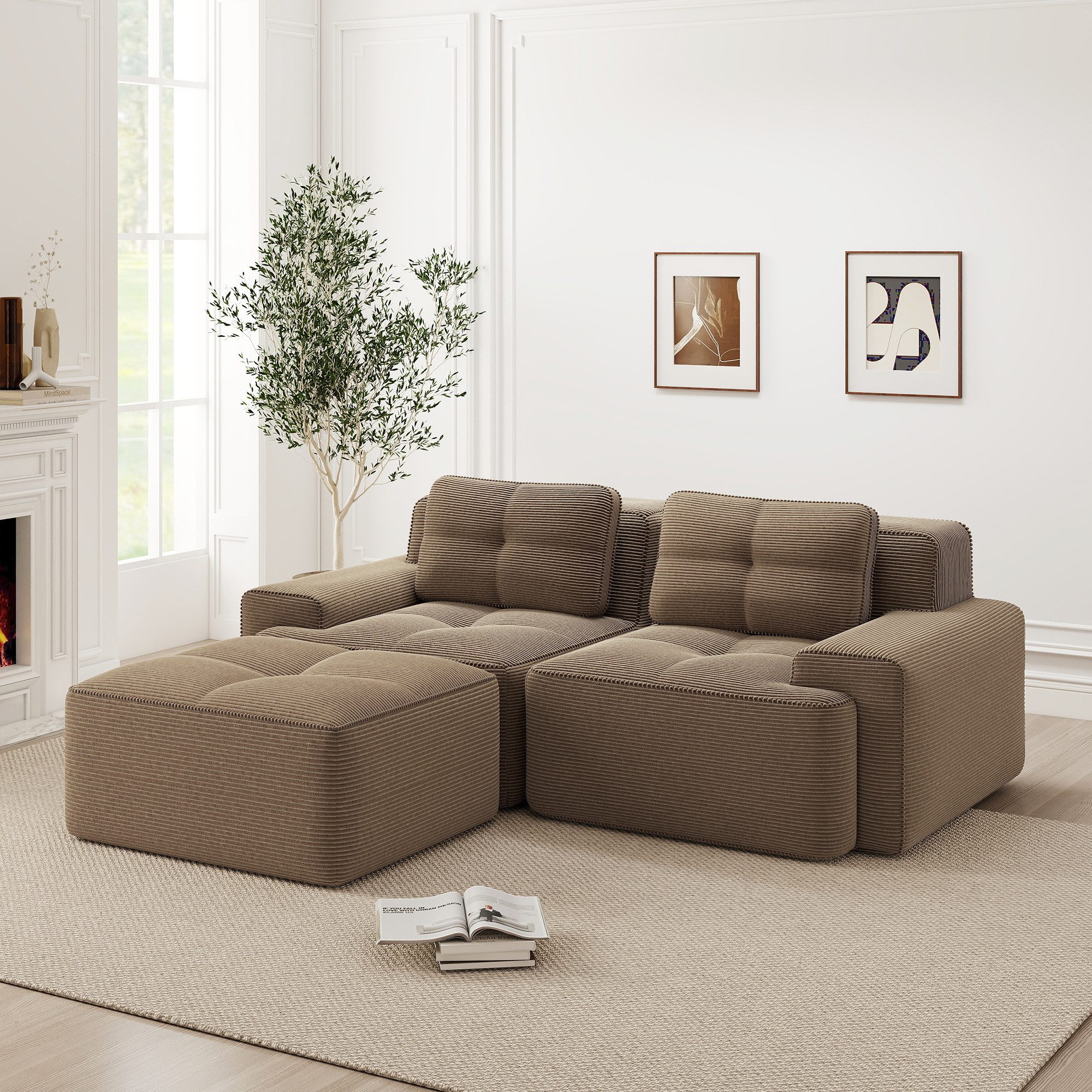 Odikalo Sofa Boneless Modulares Sofa kombinierbar Polstersofa Schlafsofa, B günstig online kaufen