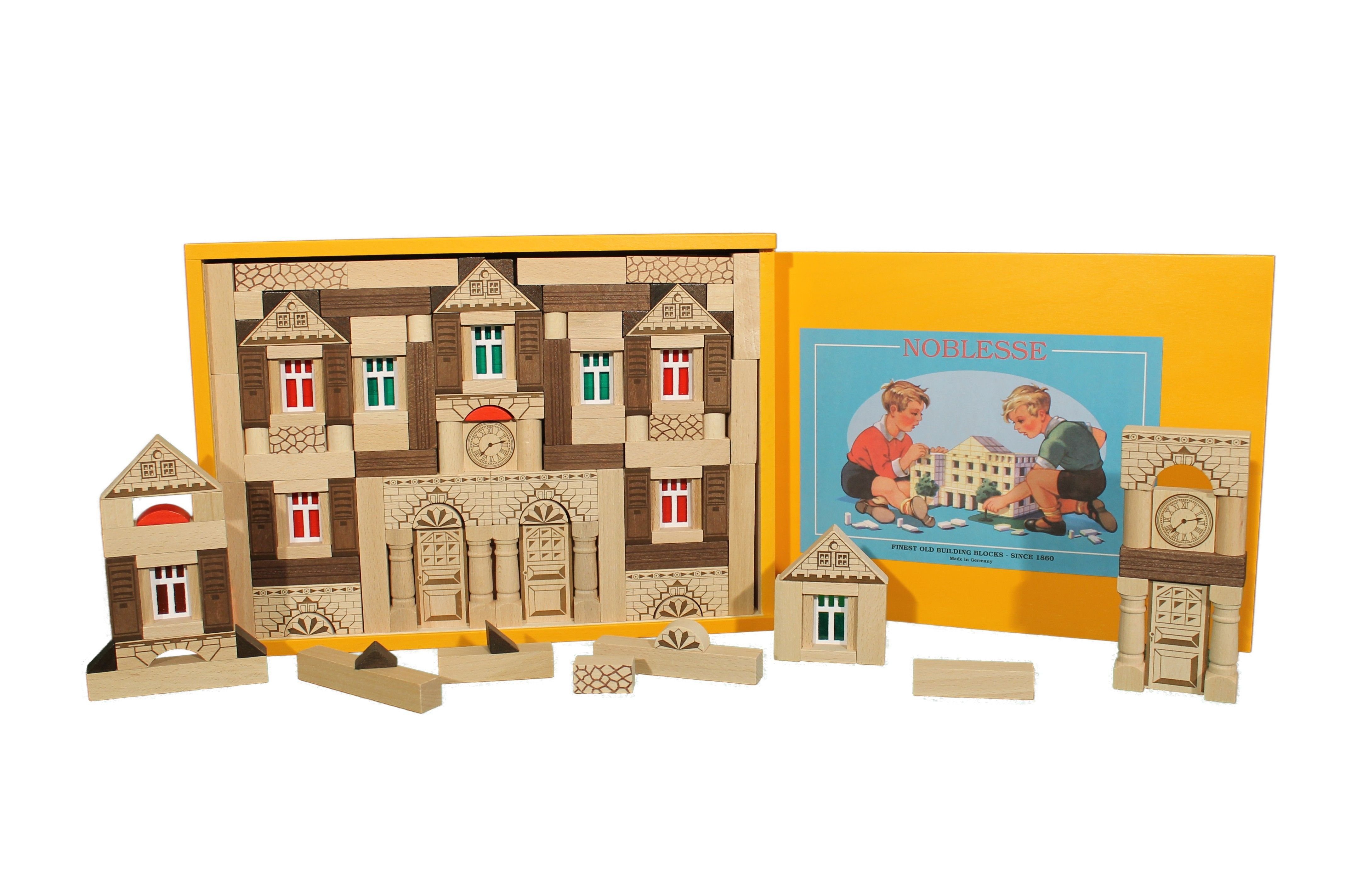 Erzgebirgische Holzspielwaren Ebert GmbH Holzspielzeug Baukasten Noblesse Classic 143 BxHxT 37x27x5cm NEU Holzbaukasten