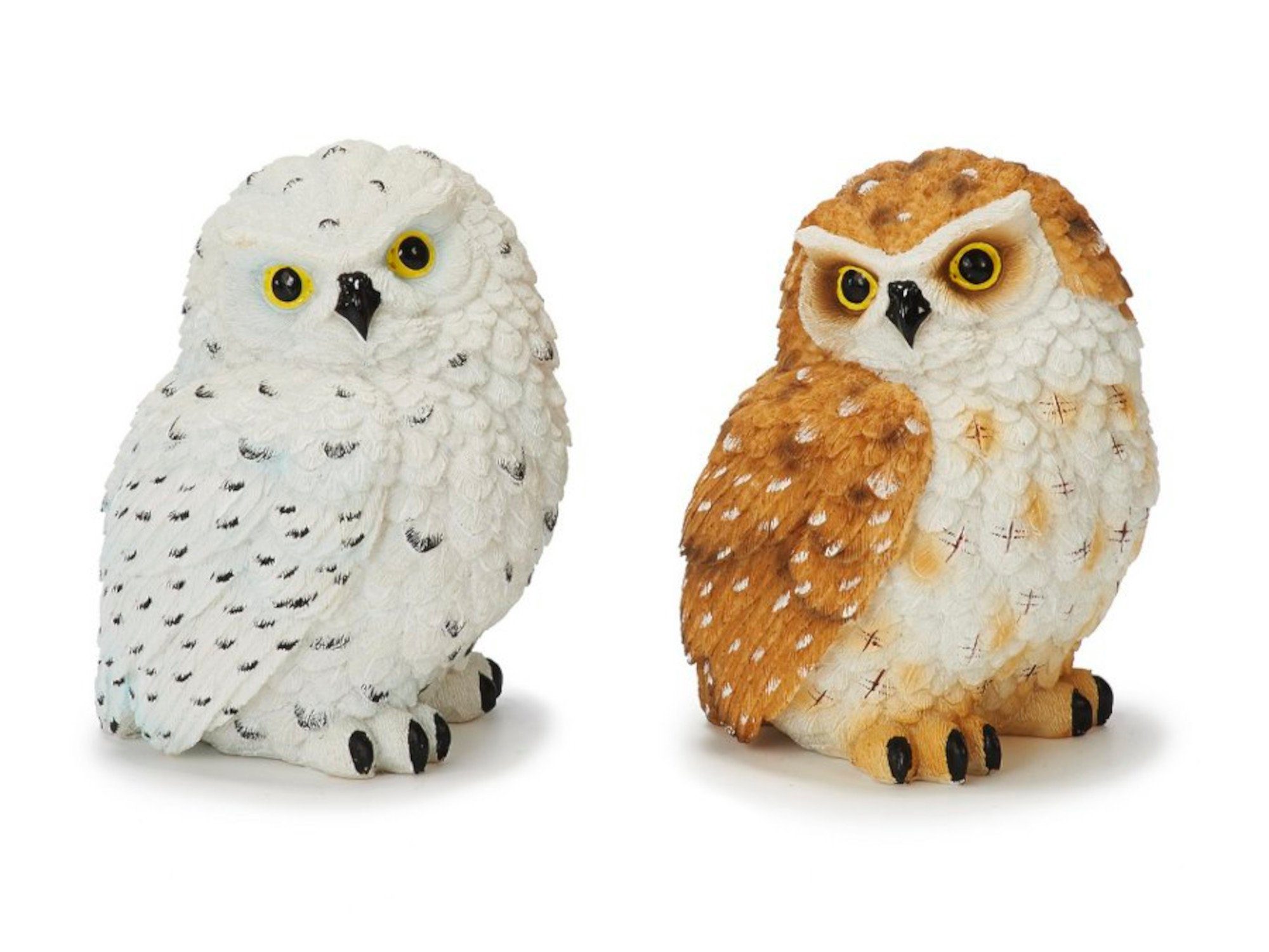 Tierfigur 2er-Set Eule, Polyresin, ca. 11 cm