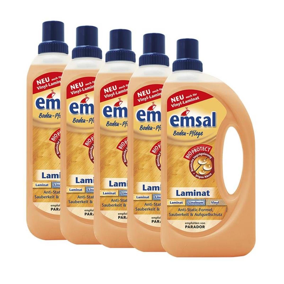 emsal 5x emsal Boden-Pflege Laminat Li Bioprotect für 1 mit Laminat, - Liter Fussbodenreiniger