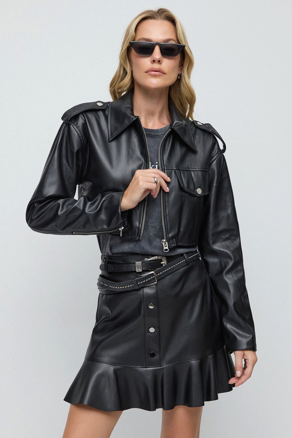 No Matter What Jeansjacke Kunstlederjacke