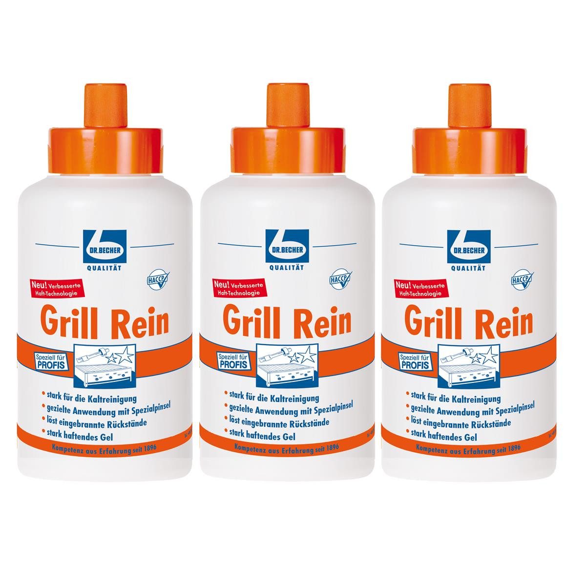Dr. Becher Dr. Becher Grill Rein für Grills, Fritteusen, Backofen 1L (3er Pack) Spezialwaschmittel
