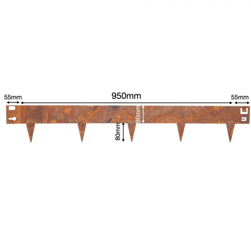 ROG-Gardenline Rasenkante RASENKANTE 1 METER - ERWEITERBAR, Cortenstahl (Edelrost)
