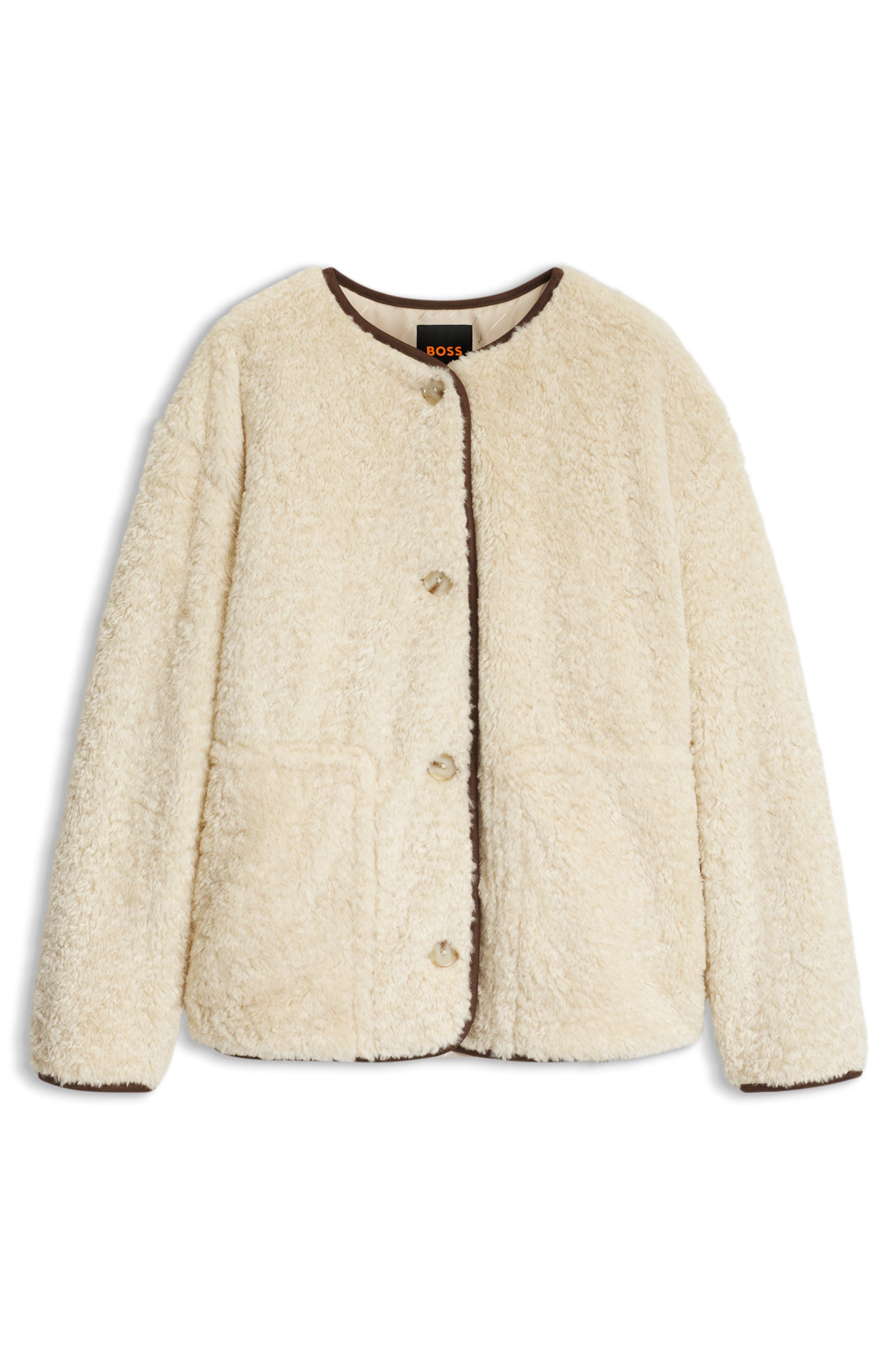 BOSS ORANGE Plüschjacke Cody Premium Damenmode aus softem Teddy-Gewebe, Relaxed Fit
