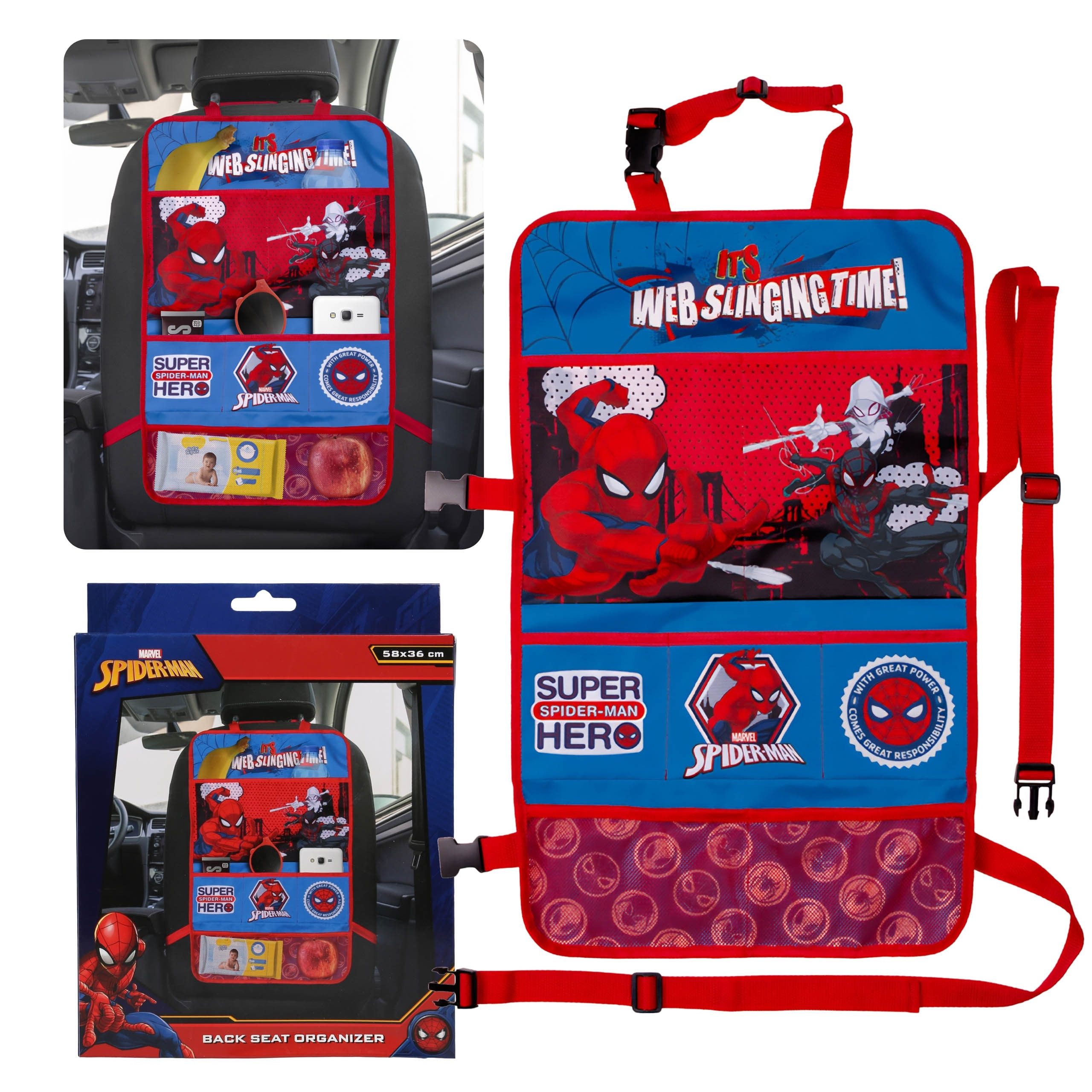 MARVEL Auto-Rückenlehnentasche MARVEL Spider-Man Organizer für den Autositz, Autositzschutz
