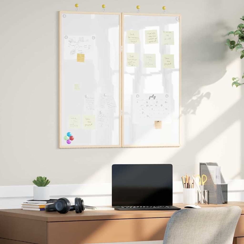 vidaXL Pinnwand Info-Tafel Weiß 80 x 80 x 1,4 cm Massivholz Kiefer, (1-tlg)