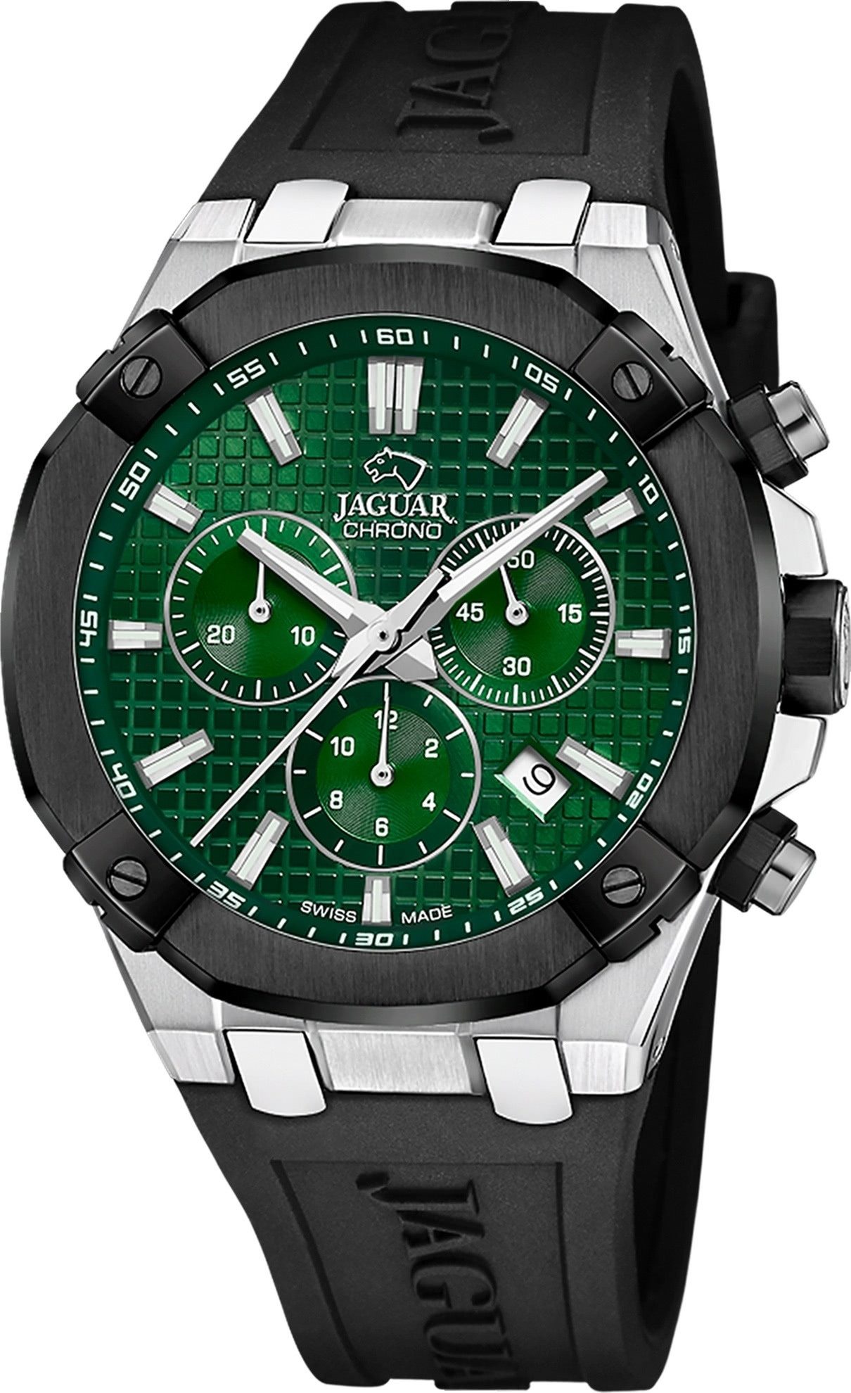 Chronograph Jaguar Herrenuhr Silikon schwarz Jaguar