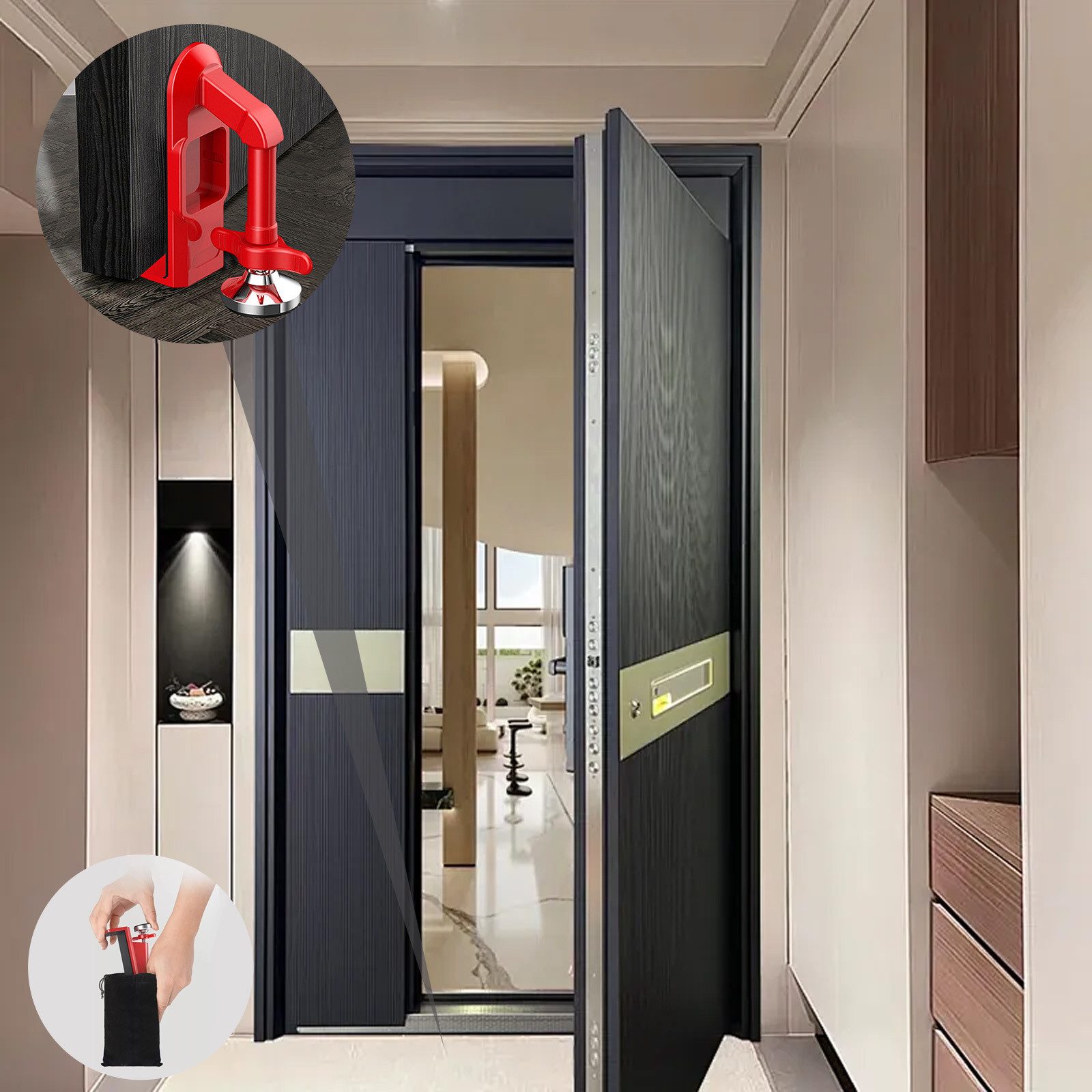 REDOM Türstopper Tragbarer Türkeil Sicherheits-Türblocker (12cm x8.8cm Komp günstig online kaufen