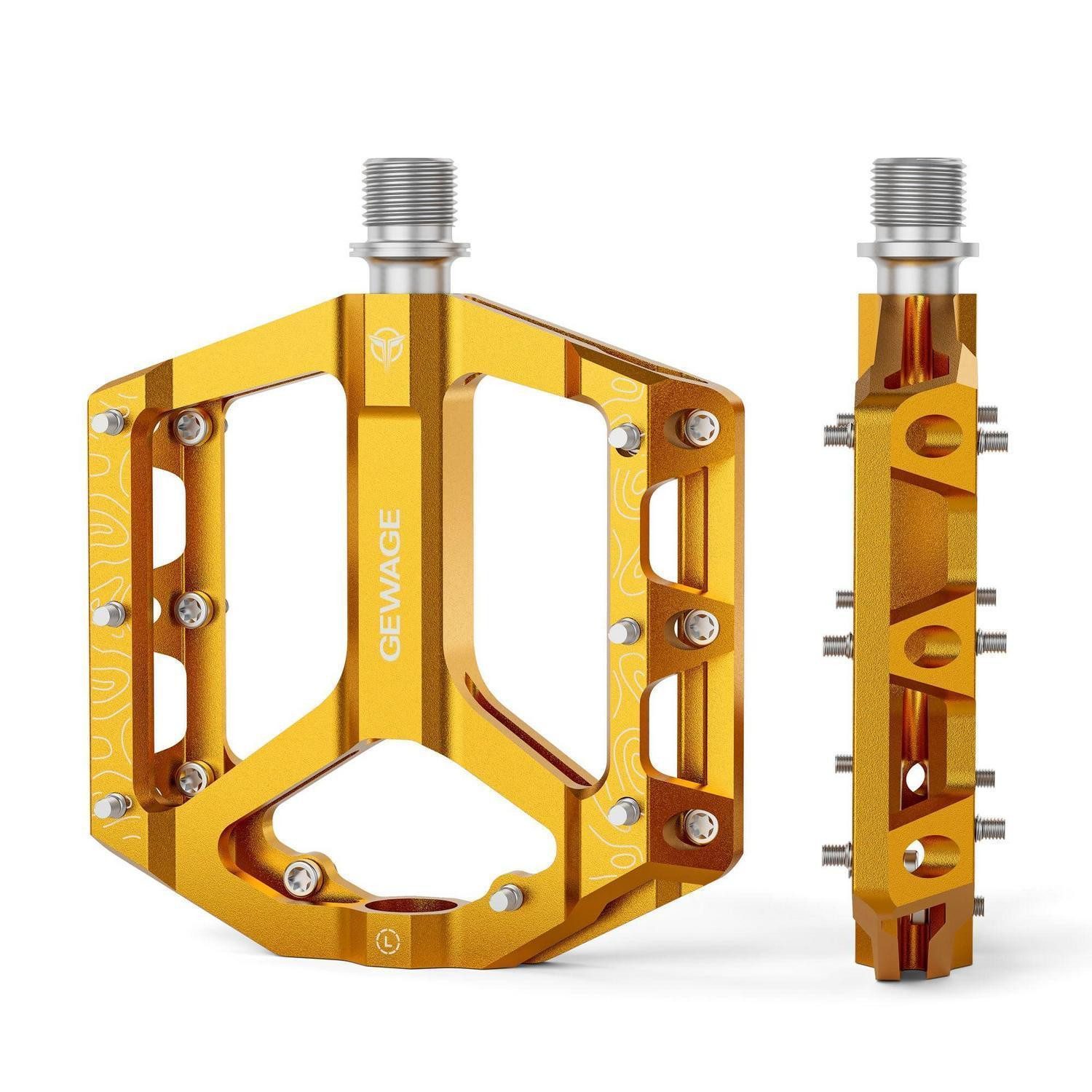LuxusKollektion Plattformpedale MTB Pedale Flat Aluminium Gold