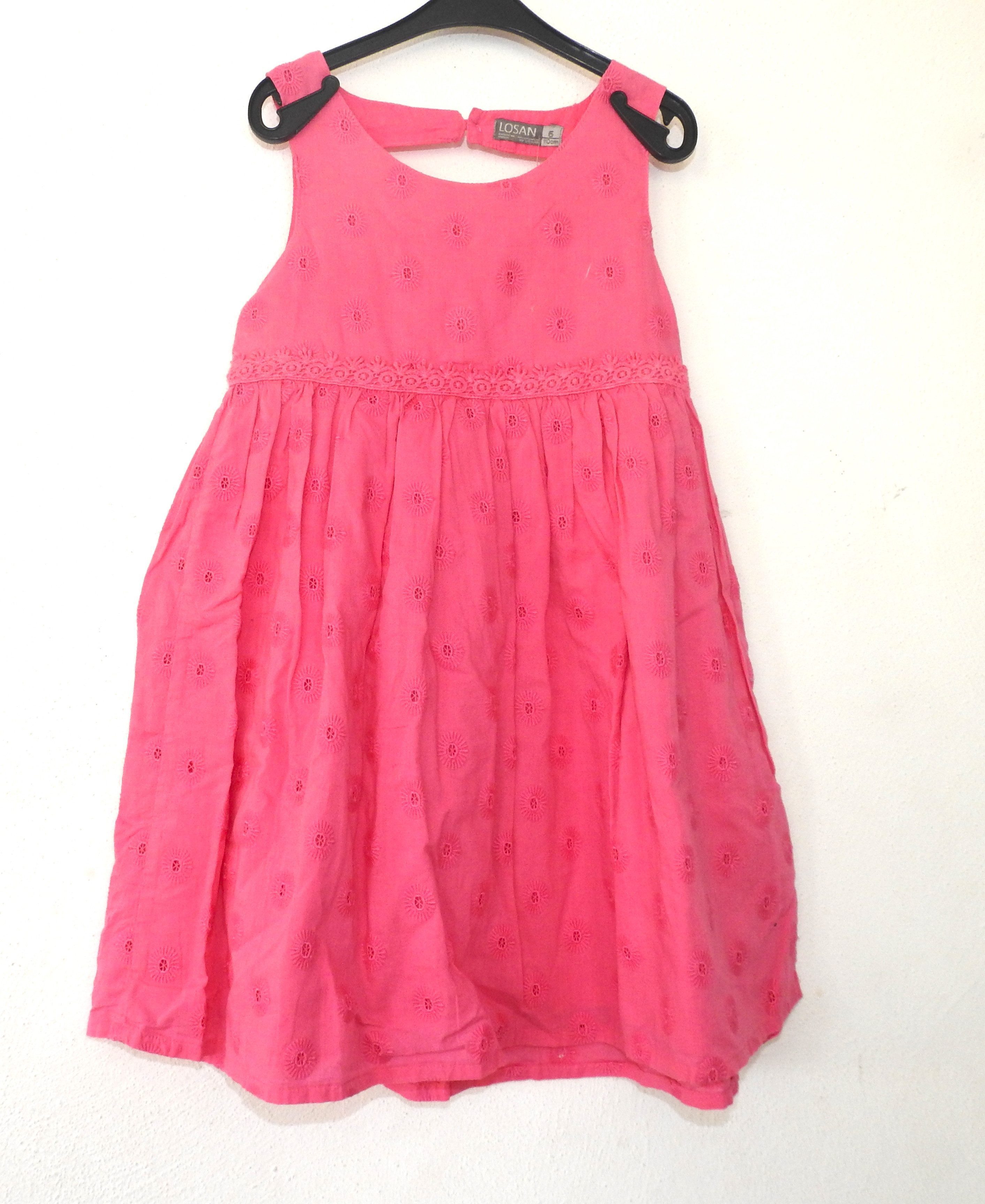 LOSAN Sweatkleid Pinky PInk Raffienierte Rückenansicht