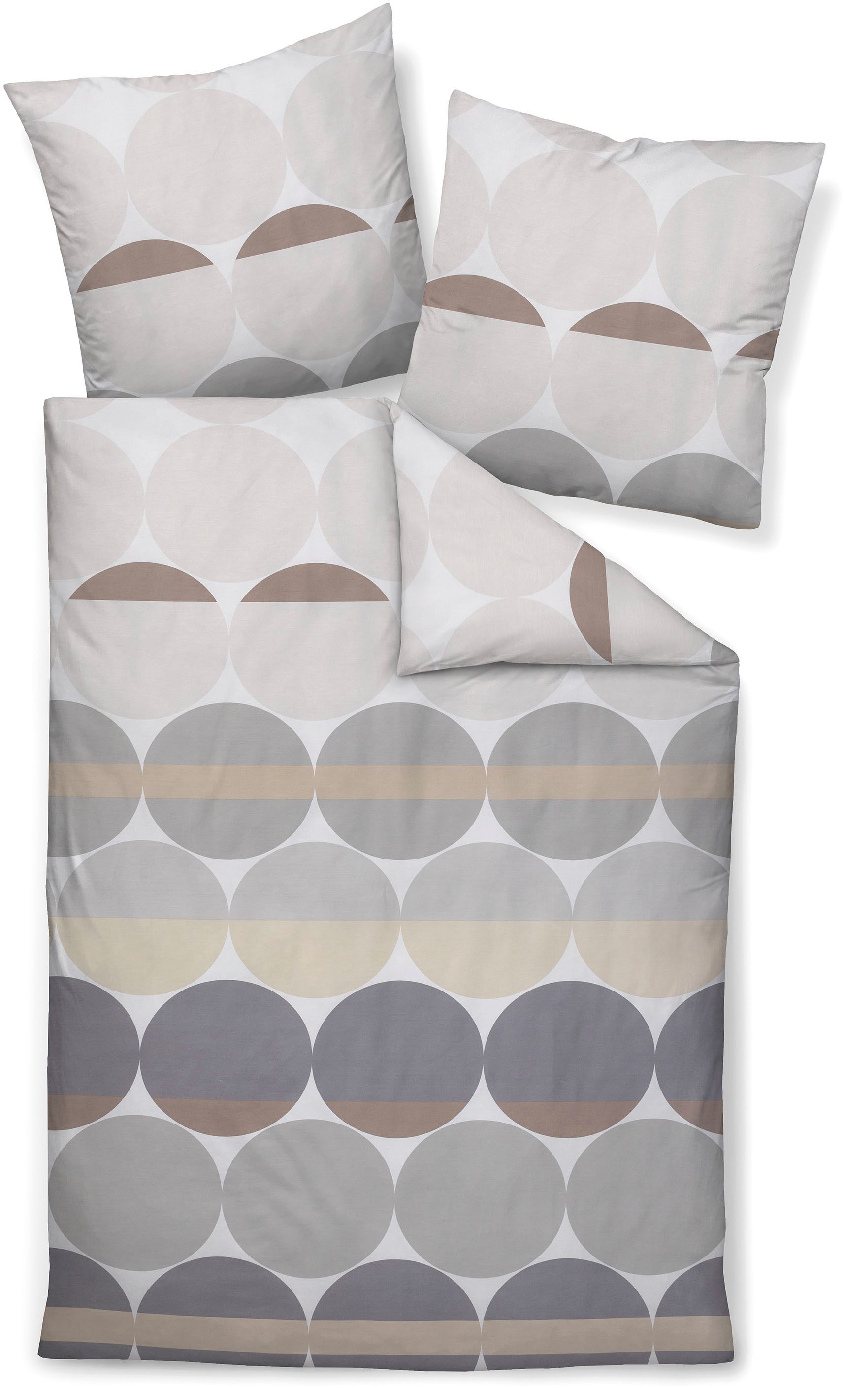 Janine Janine Mako-Satin Bettwäsche J. D. 87104 grau sand Größe:  240x220 c günstig online kaufen