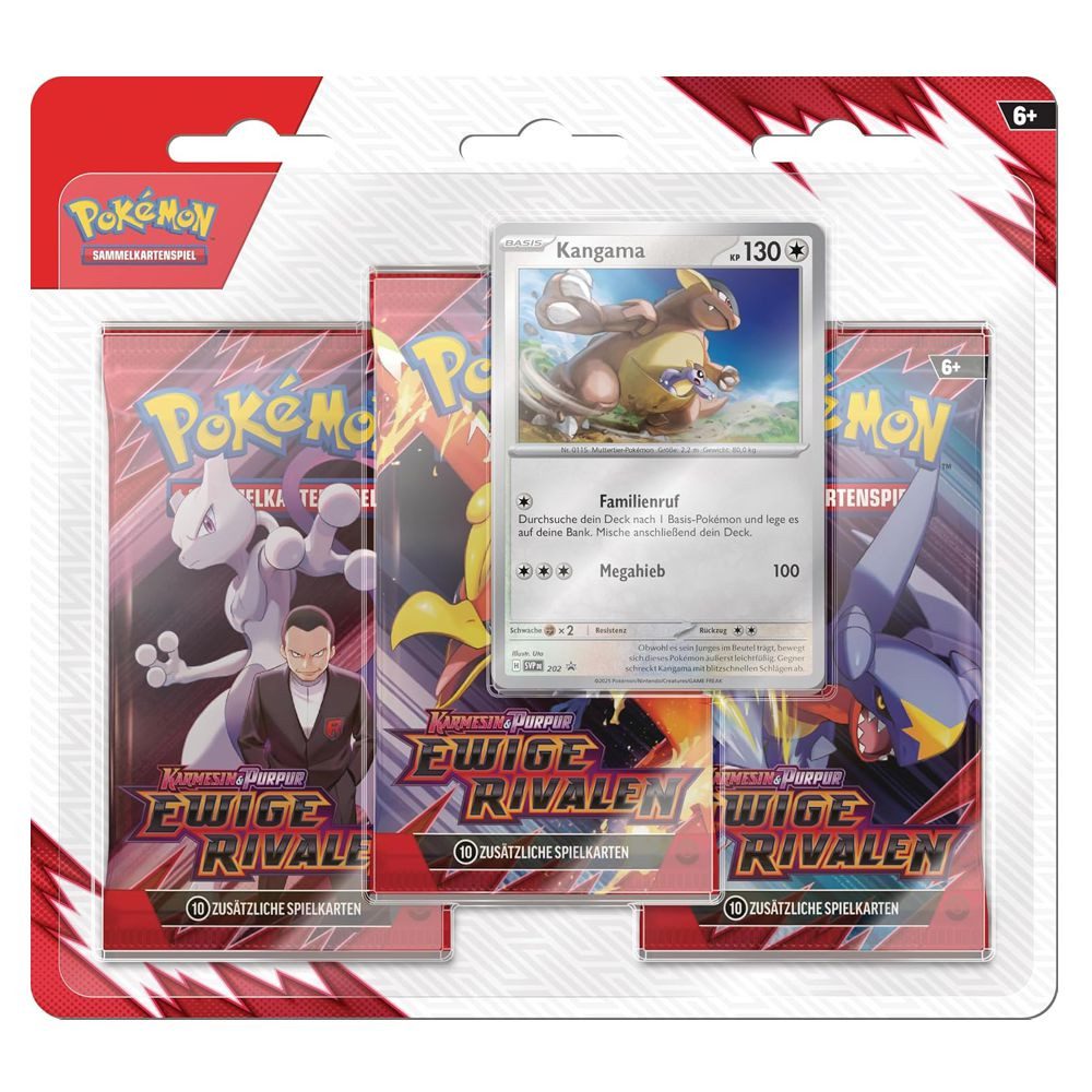 POKÉMON Sammelkarte Kangama 3 Booster-Packs Pokemon Karmesin & Purpur Karten deutsch