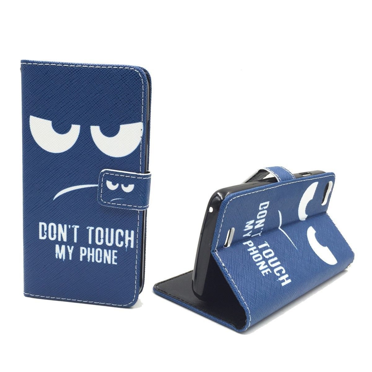 König Design Handyhülle Wiko Lenny, Wiko Lenny Handyhülle Bookcover Blau