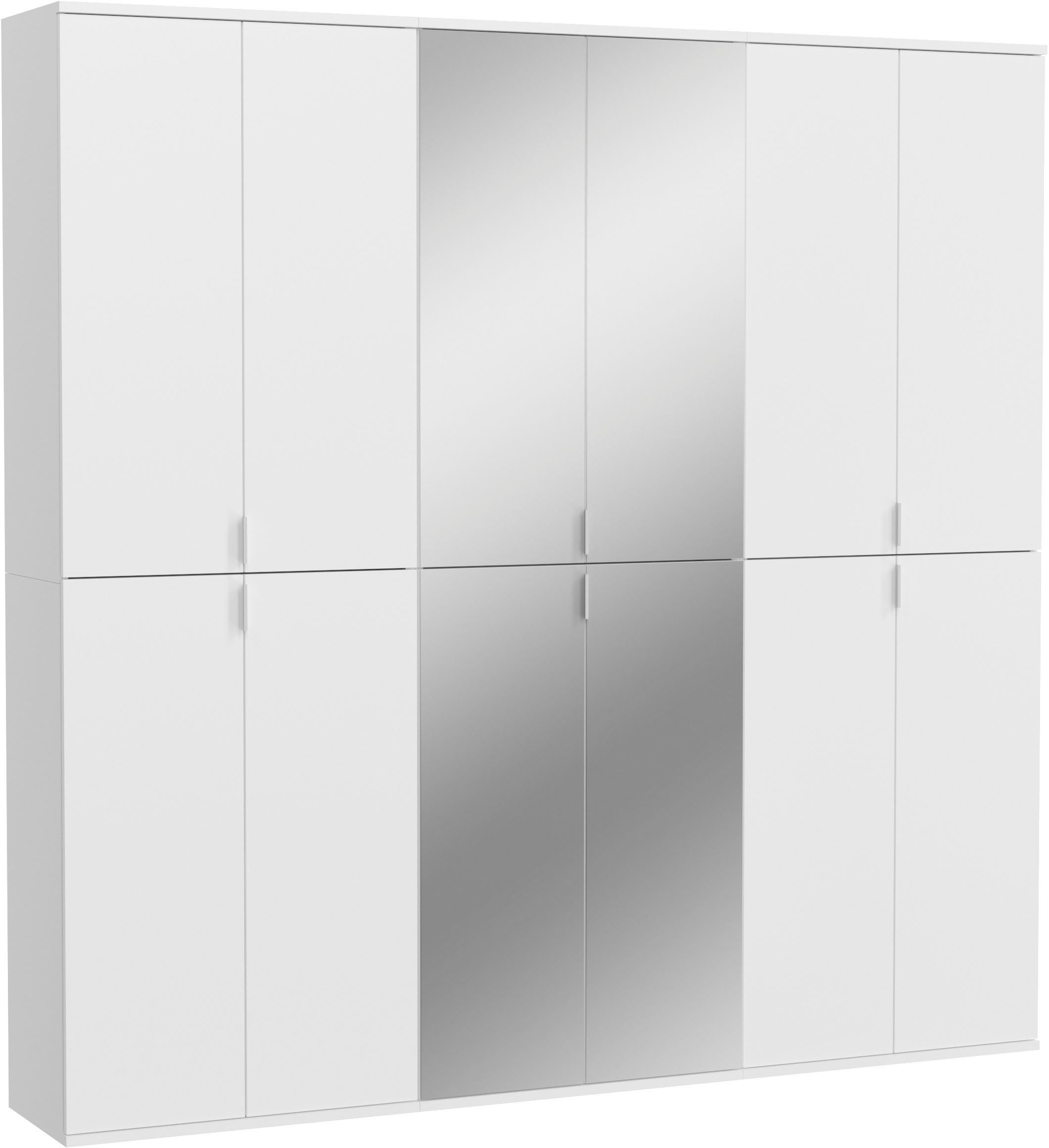 Home affaire Garderoben-Set Trondheim, Breite 183 cm, best. aus 3 Schränken, 12 Türen, 27 Fächer, (Set, 3-St), inkl. ausziehbarer Kleiderstange, Garderobenschrank, Kleiderschrank