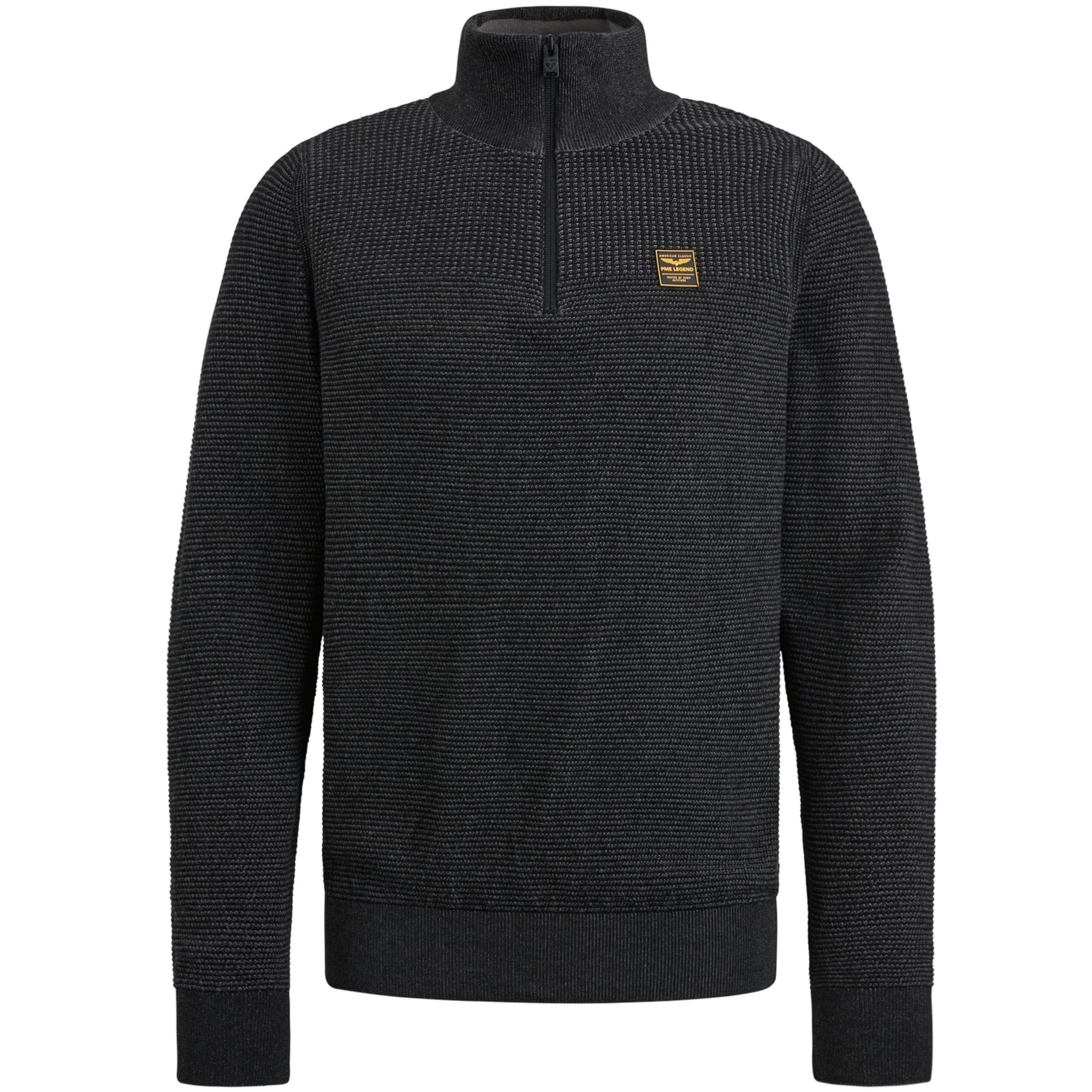 Rollkragenpullover cotton collar PME plated onyx zip black Half LEGEND