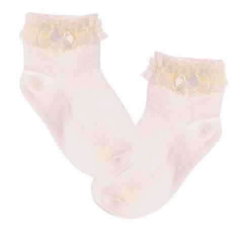 La Bortini Socken Socken mit Rüschen in Creme festlich Baby Kinder ab 0 Mon bis 6J