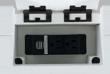 Livin Hill Schreibtisch Avola, weißes Design, drei Schubladen, praktische Steckdose mit USB