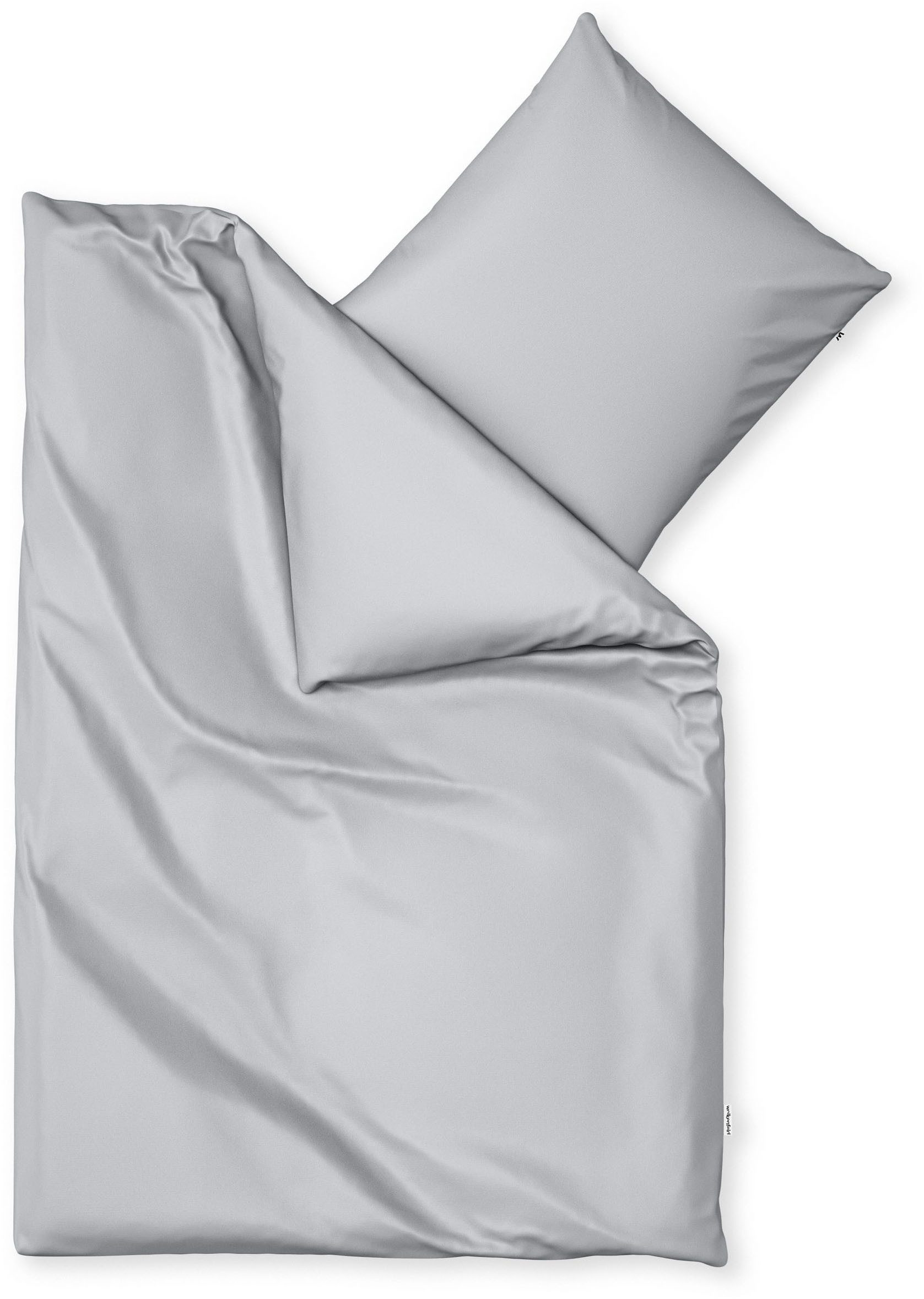 Wolkenfeld Bettwäsche Mako-Satin Baumwollsatin Sommerbettwäsche, Mako-Satin, 2 teilig, 135x200 cm, 155x220, 200x200 & Übergrößen I inkl. Kissenbezüge 80x80 – Bild 2 von 5