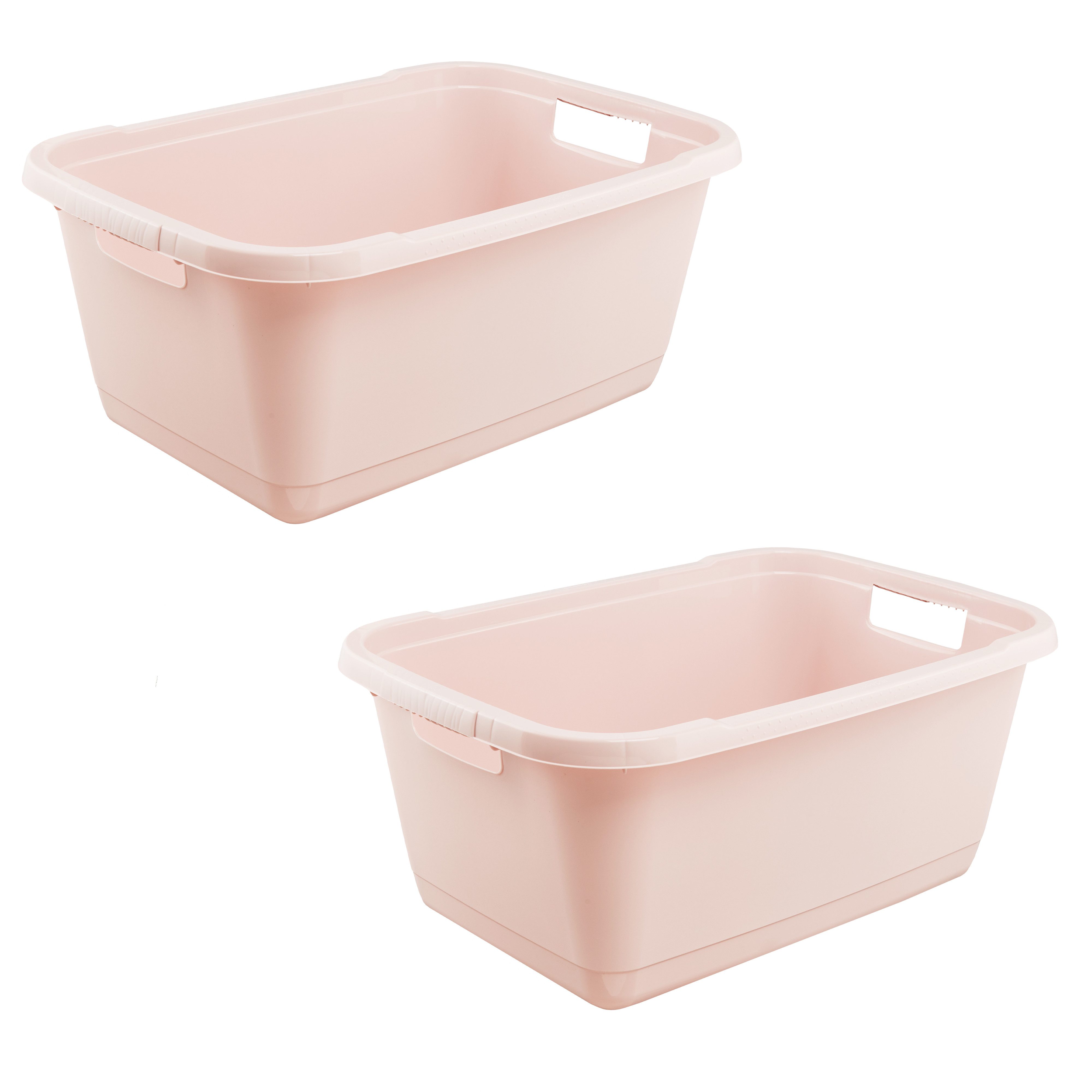 keeeper Wäschewanne aenna, 2er Set, 65 x 44 x 28 cm, 52 l (Set, 2 St), praktische Griffe, platzsparend ineinander nestbar