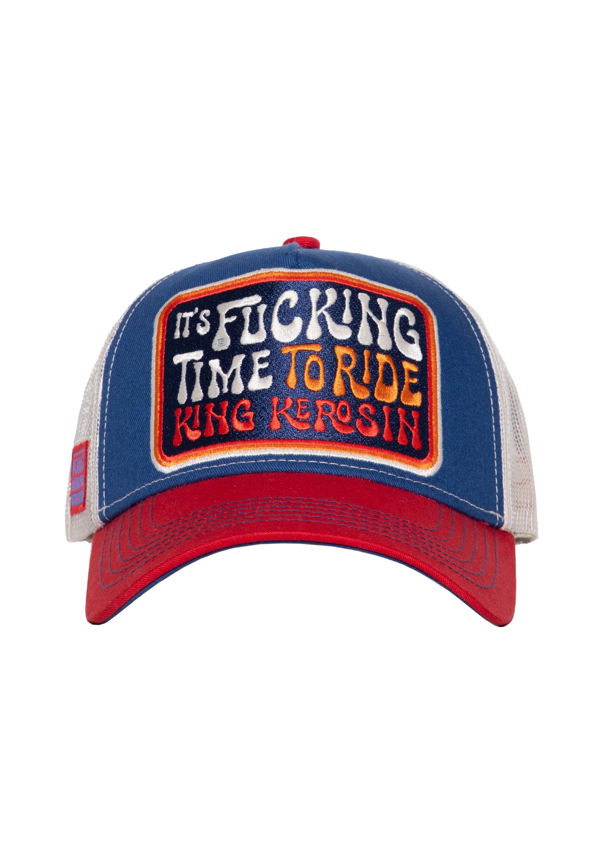 KingKerosin Trucker Cap It's Fucking Time To Ride (1-St) im 70er Stil