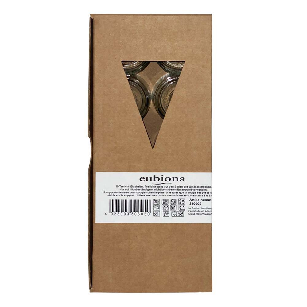 eubiona Formkerze Teelicht-Halter Glas 10Stk