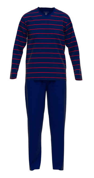 bugatti Pyjama Herren Schlafanzug (2 tlg) Bügelfrei Atmungsaktiv