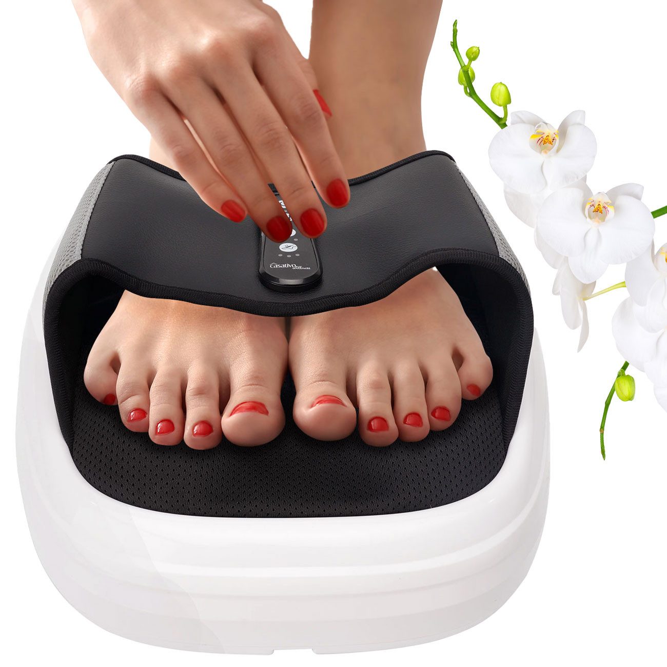 Casativo Fußmassagegerät 3D Shiatsu mit Wärme & Luftdruck. Rollenmassage für Fusssohle, Mit Wärme- und Akupunkturfunktion