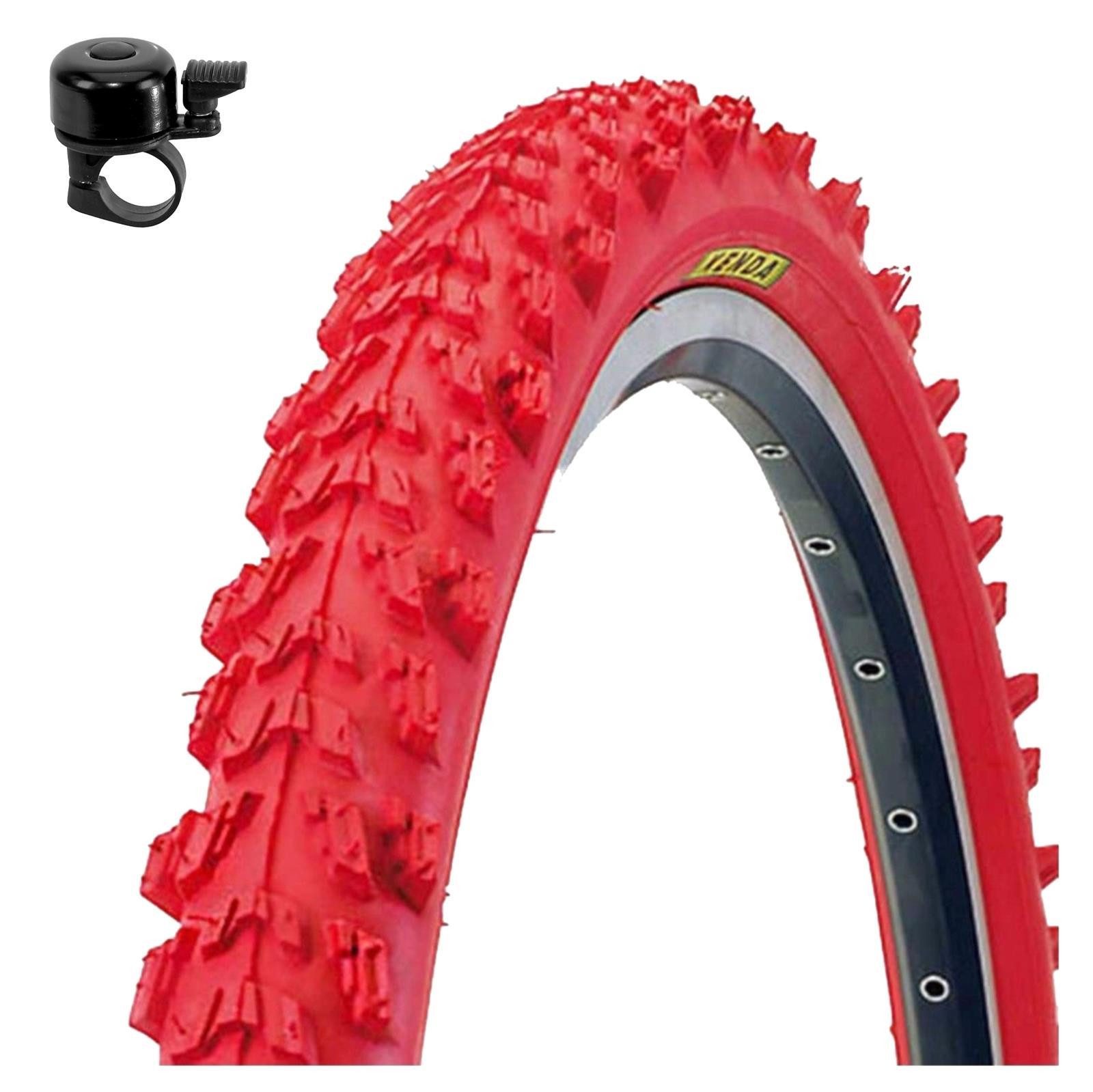 maxxi4you Fahrradreifen 1 x Kenda MTB K-829 26 x 1,95 (50-559) Rot inkl. Fahrradklingel