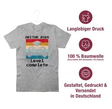 Shirtracer T-Shirt Abitur 2024 Level Complete Vintage schwarz Abitur & Abschluss 2024 Geschenk