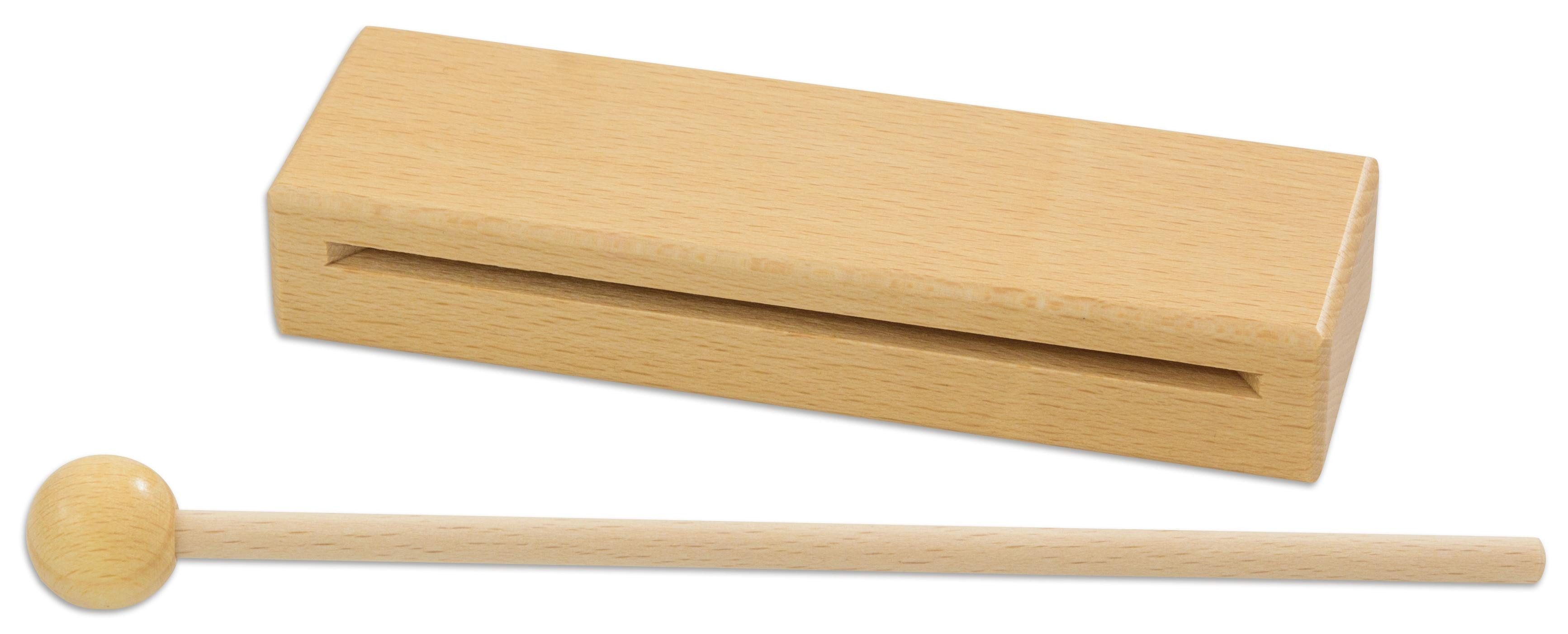 Betzold Trommel Holzblocktrommel mit Schlägel